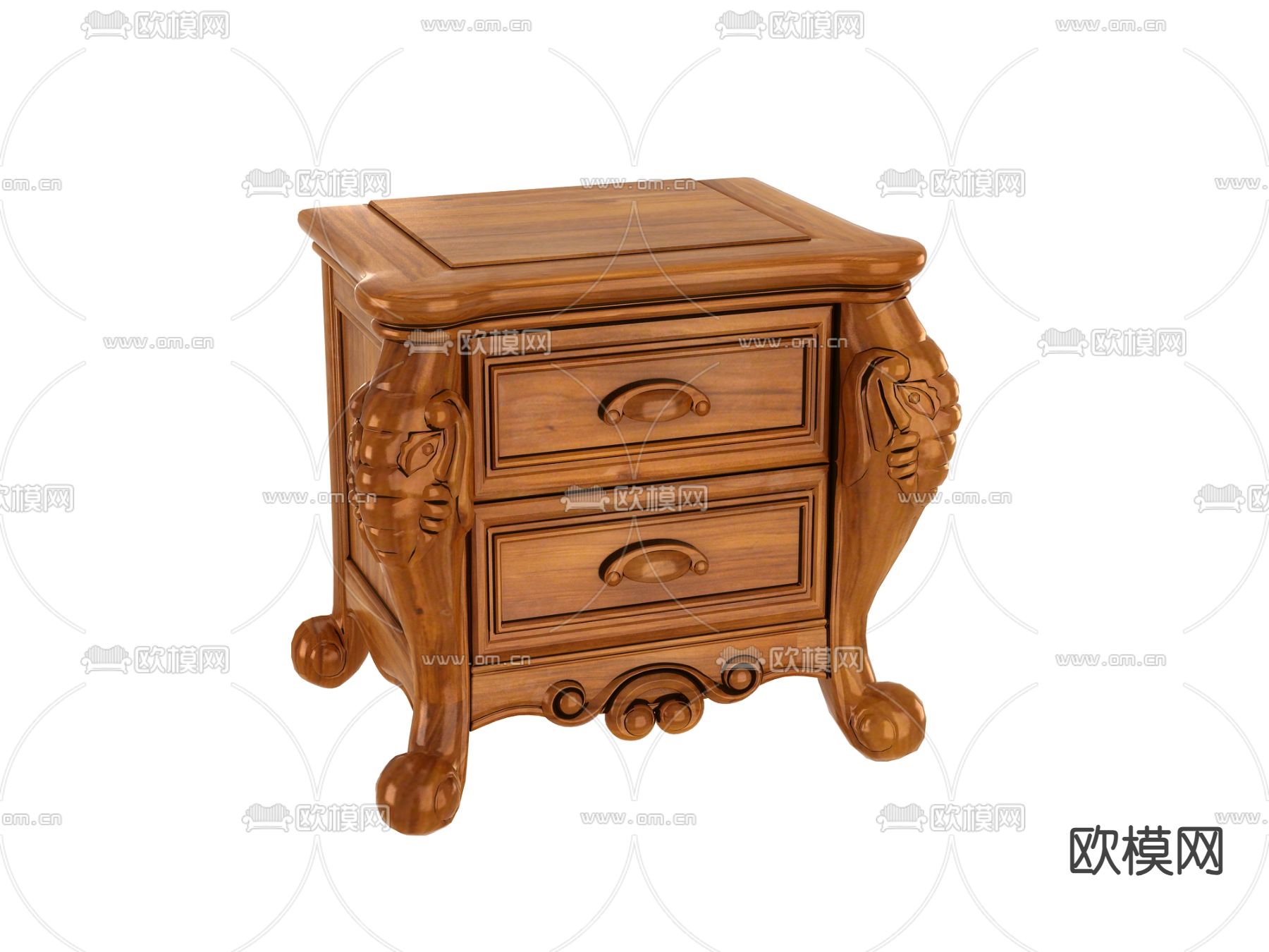 欧式床头柜3d模型下载