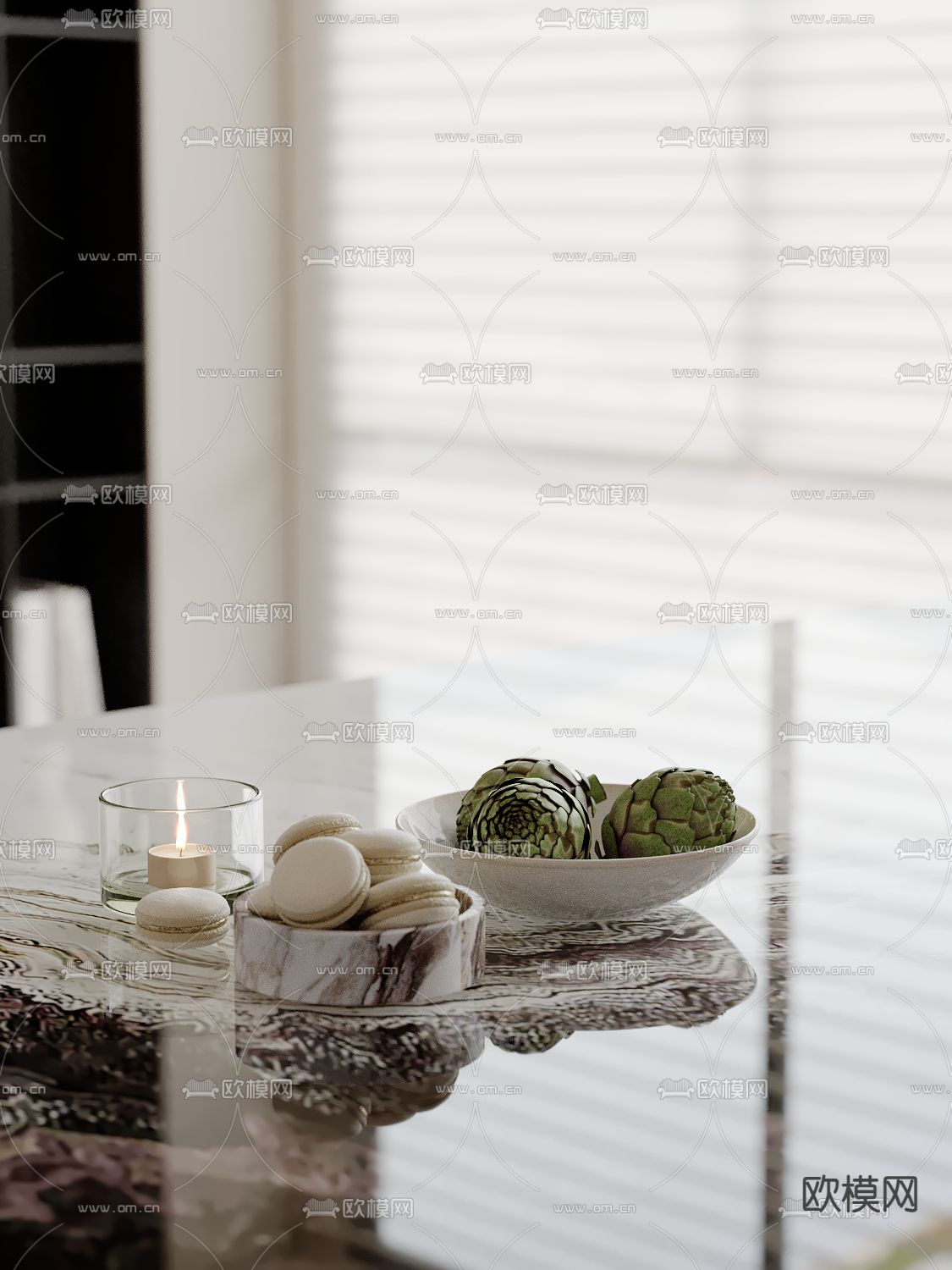 食物 蜡烛 摆件 甜品su模型下载（渲染图2）