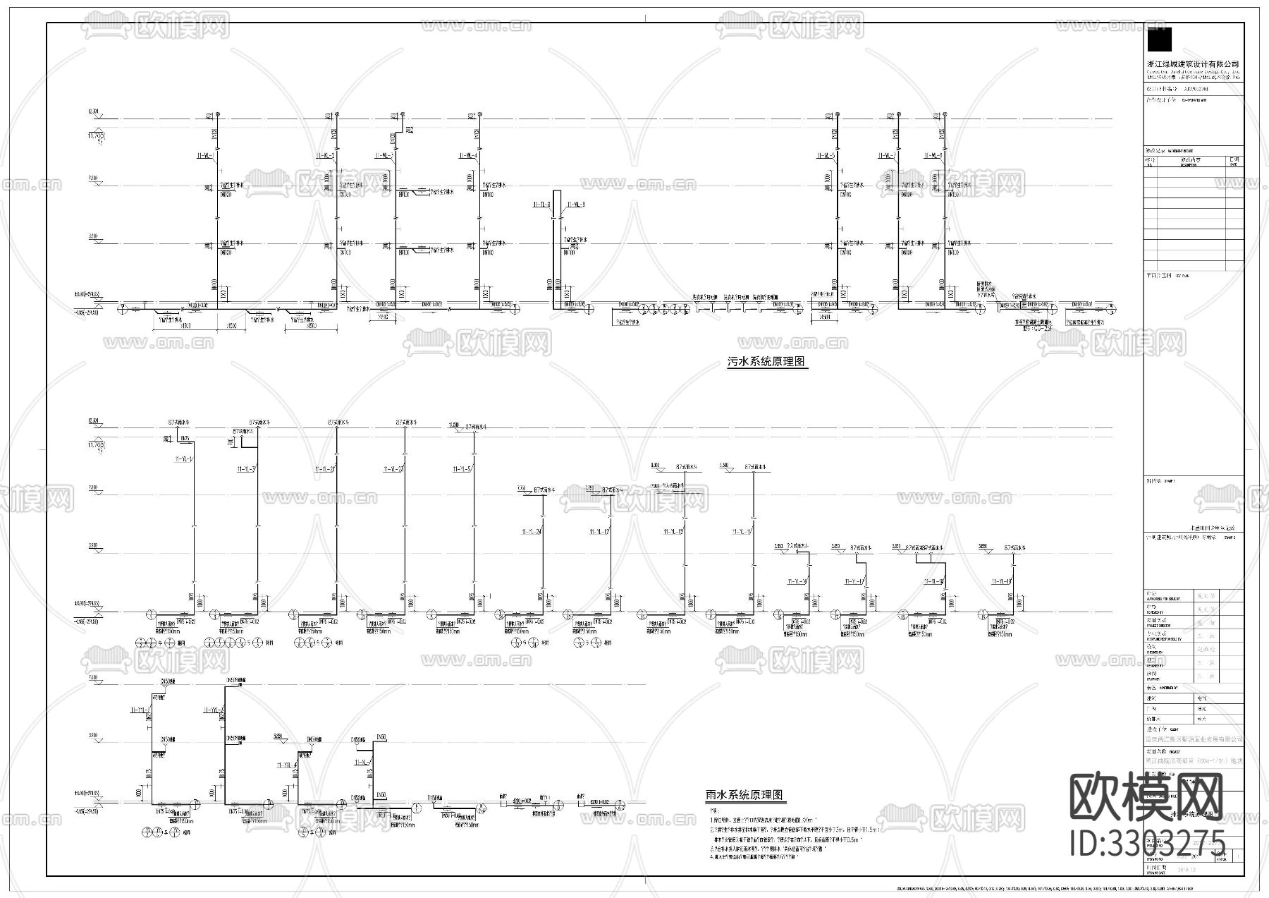 幼儿园给排水图CAD施工图下载（渲染图4）