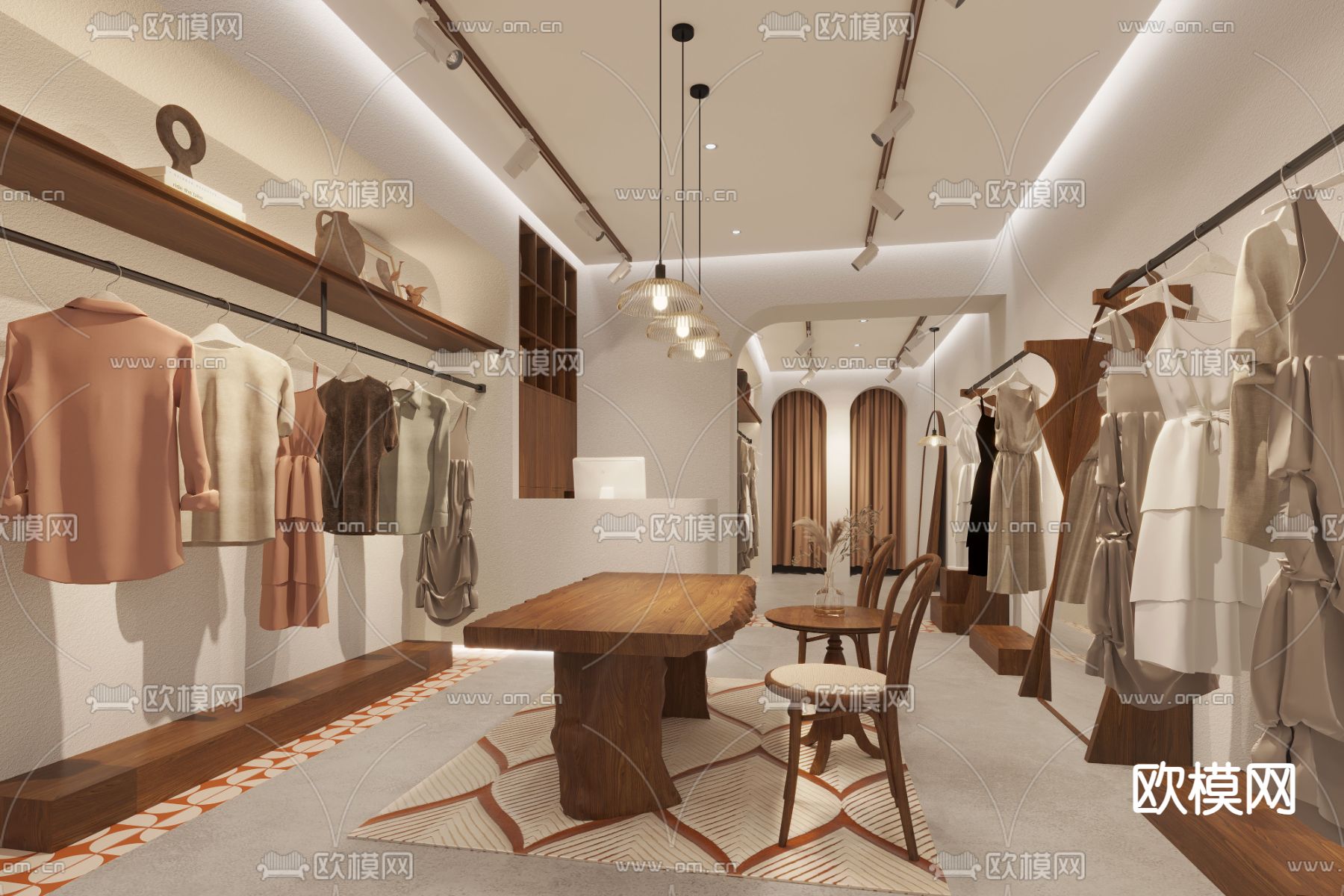 侘寂服装店 女装店3d模型下载