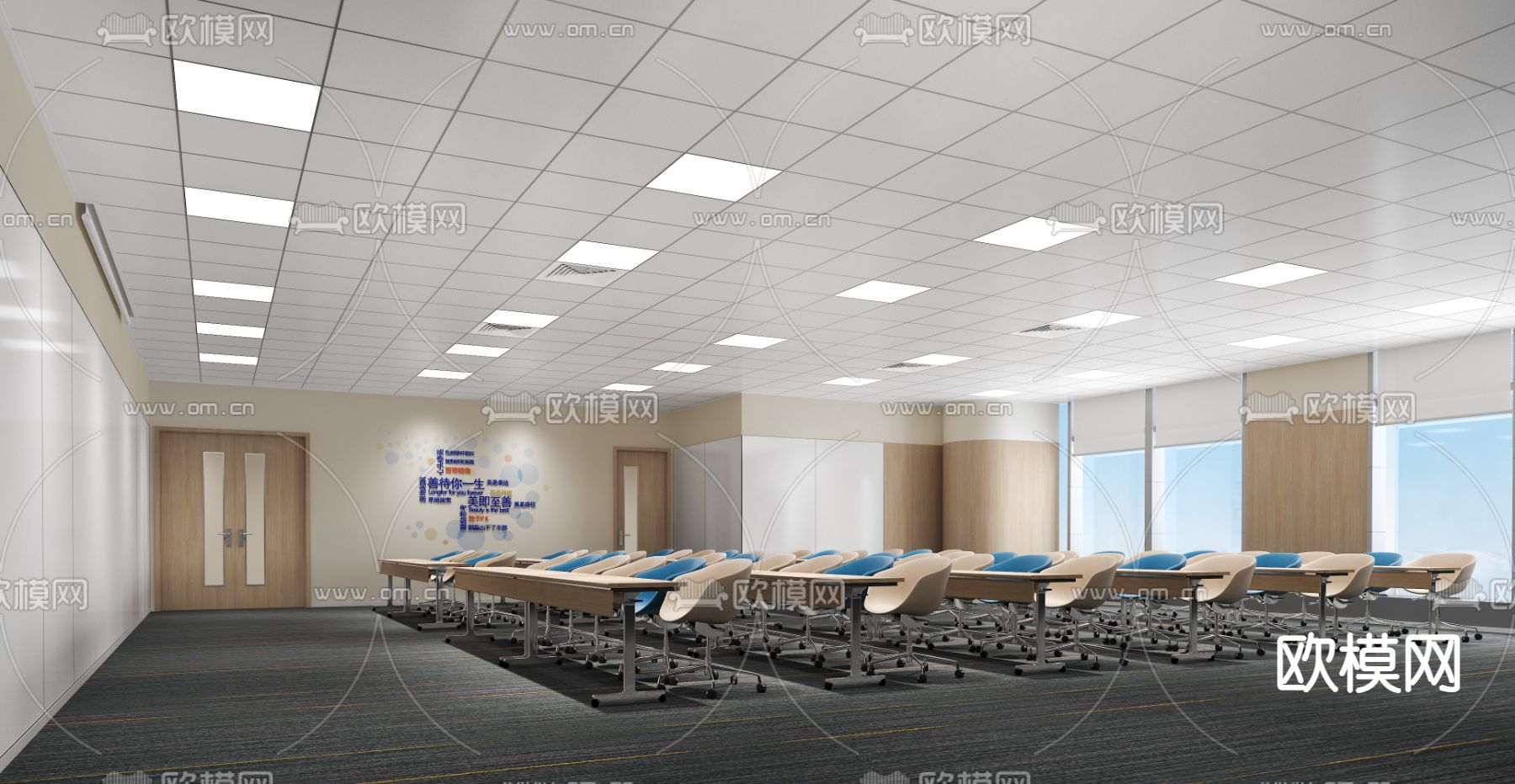 培训机构 培训室3d模型下载