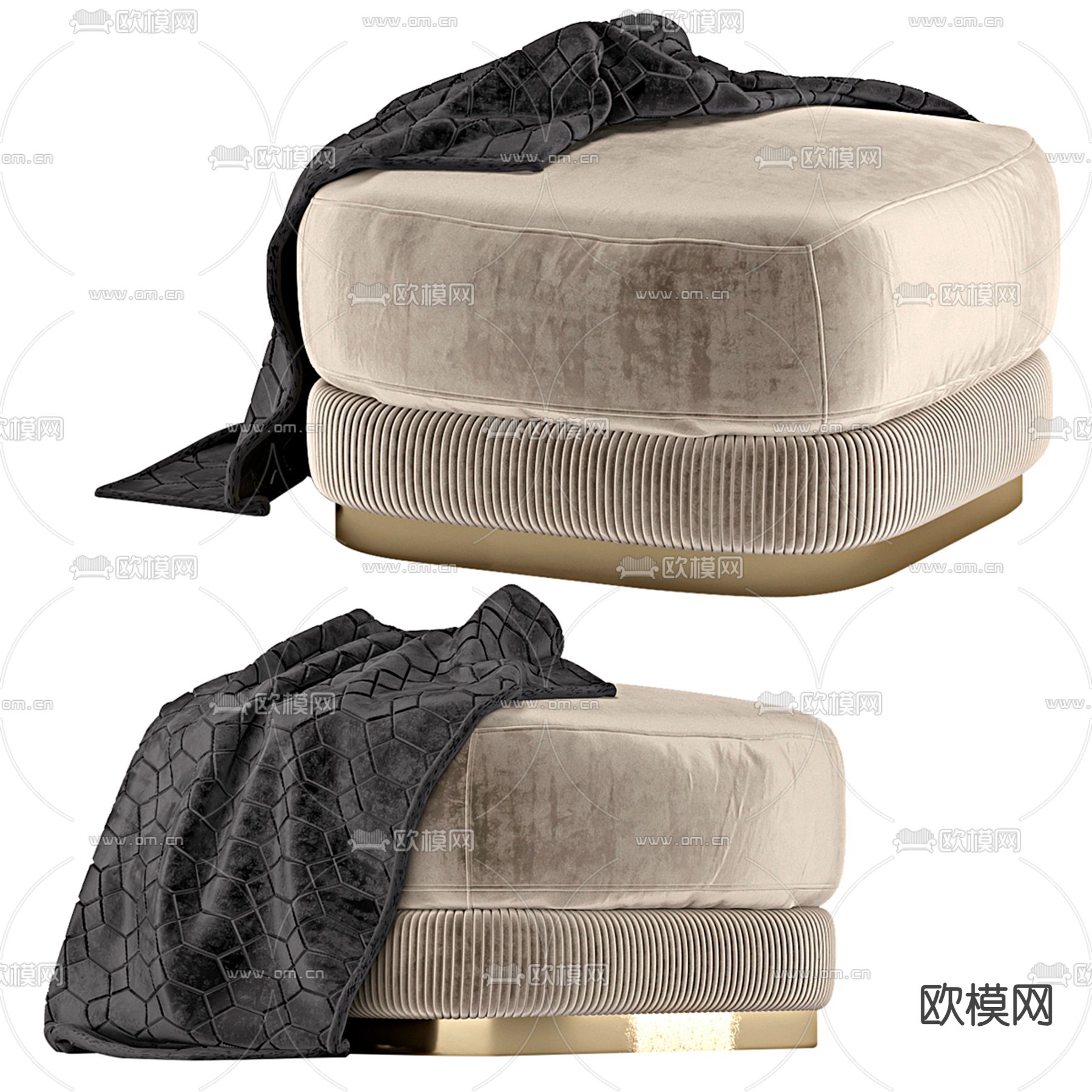 Poliform 沙发凳 换鞋凳su模型下载（渲染图4）