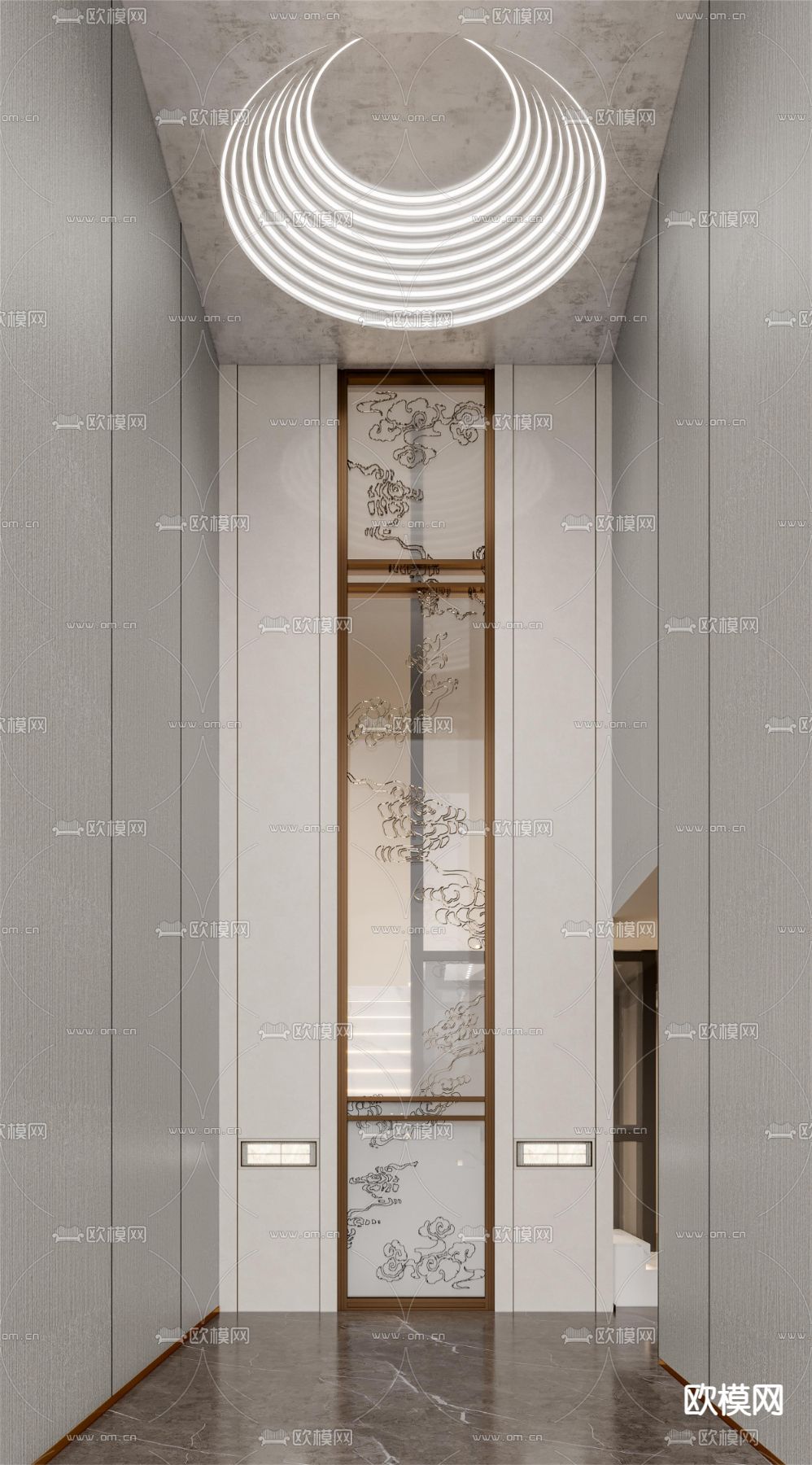 别墅门厅3d模型下载