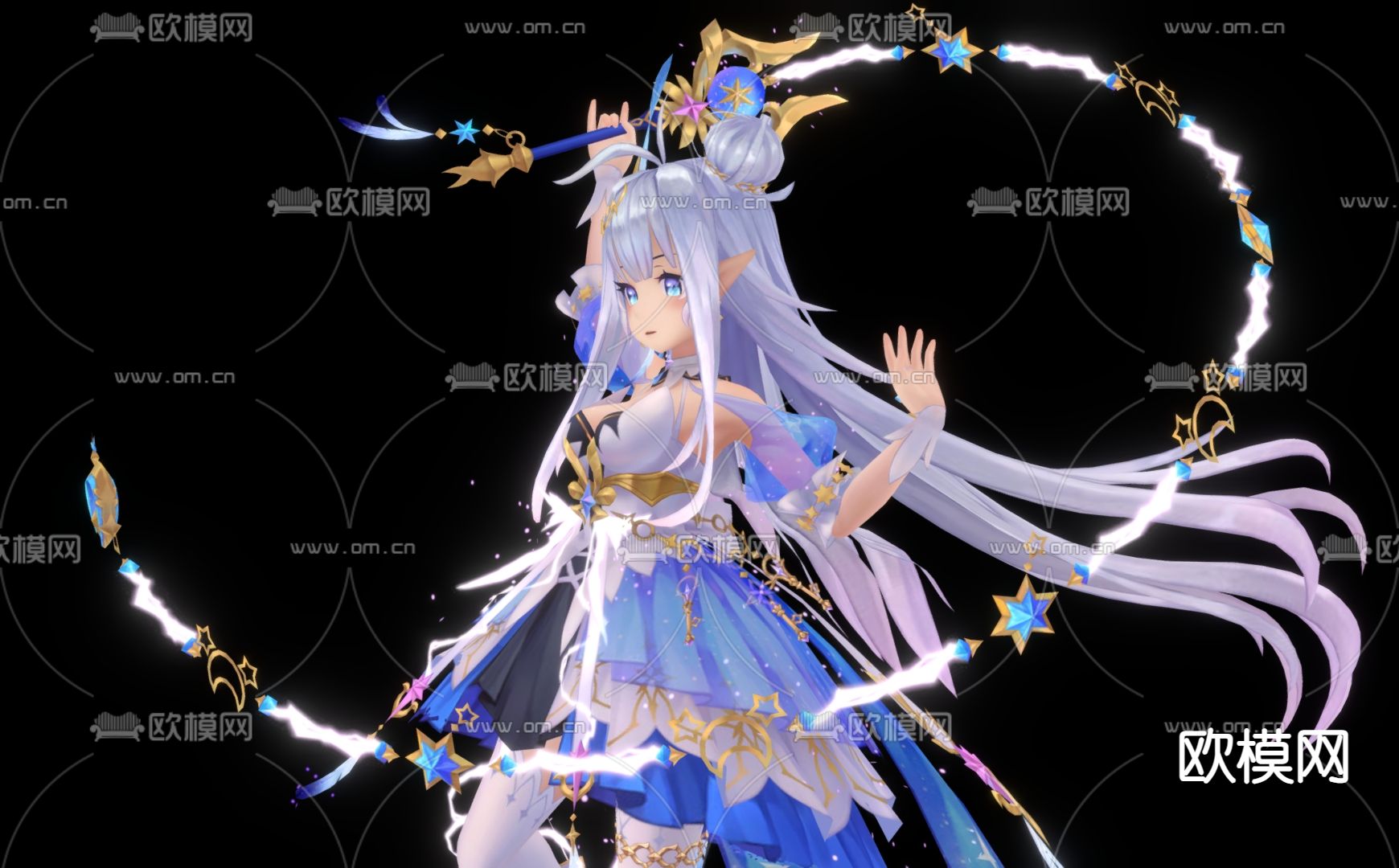 动漫人物 游戏人物su模型下载（渲染图2）