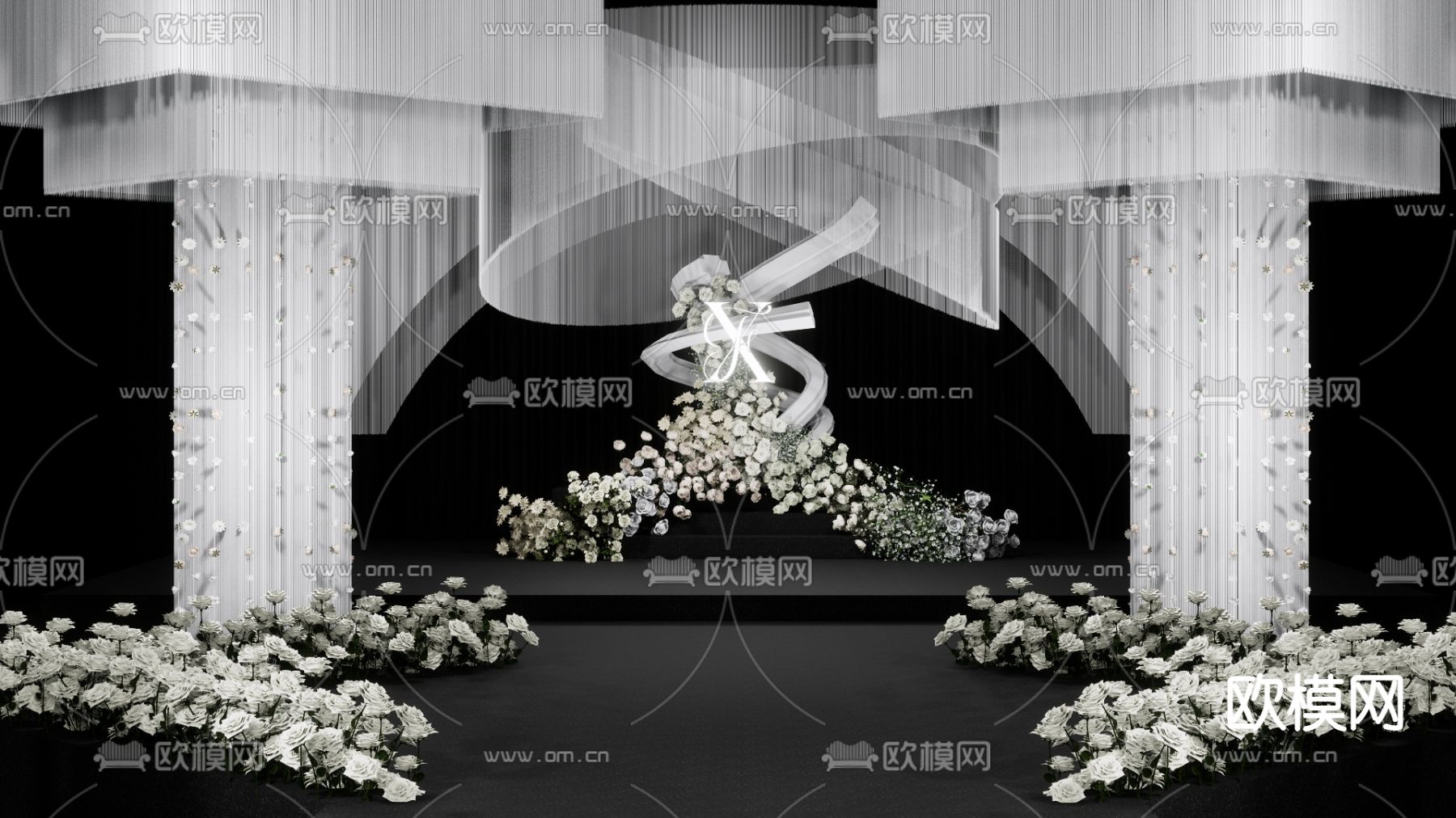 婚礼场景su模型下载（渲染图3）