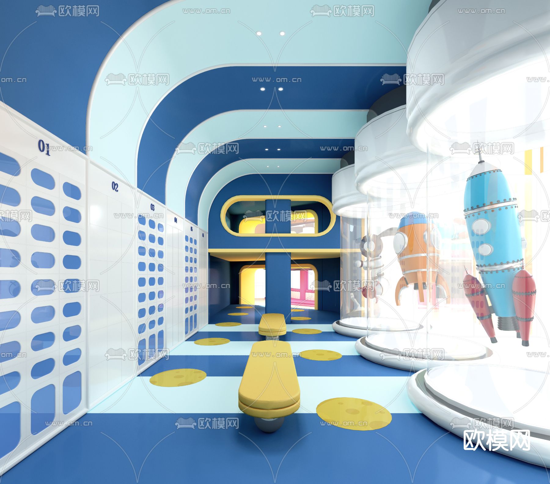 游乐场休息储物区3d模型下载（渲染图2）