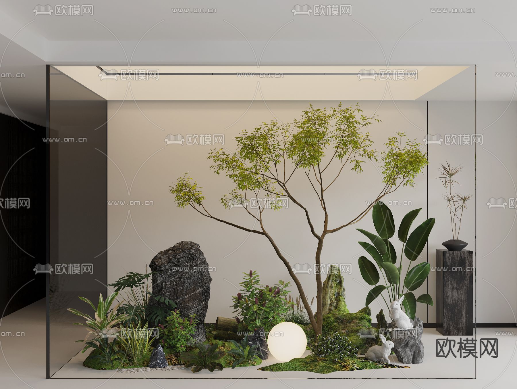 景观造景 景观小品 植物堆3d模型下载