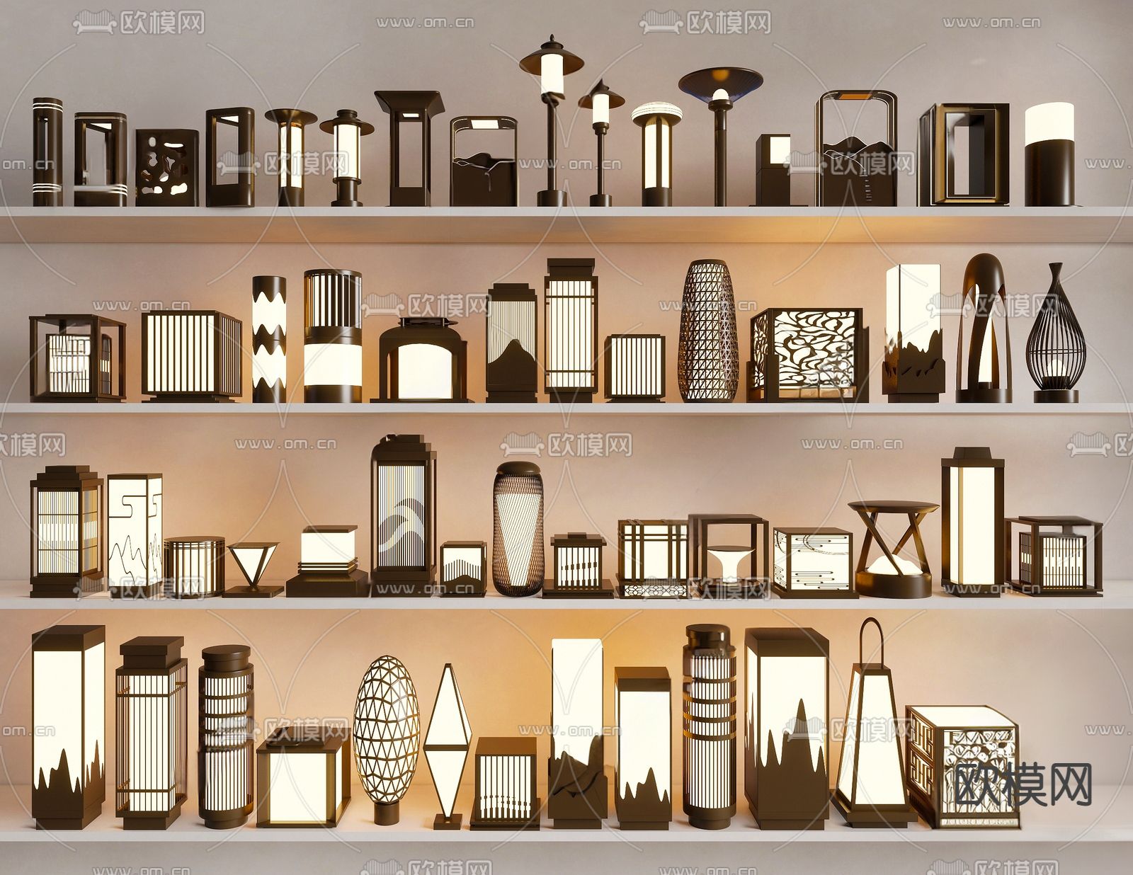 中式 景观灯 草坪灯3d模型下载