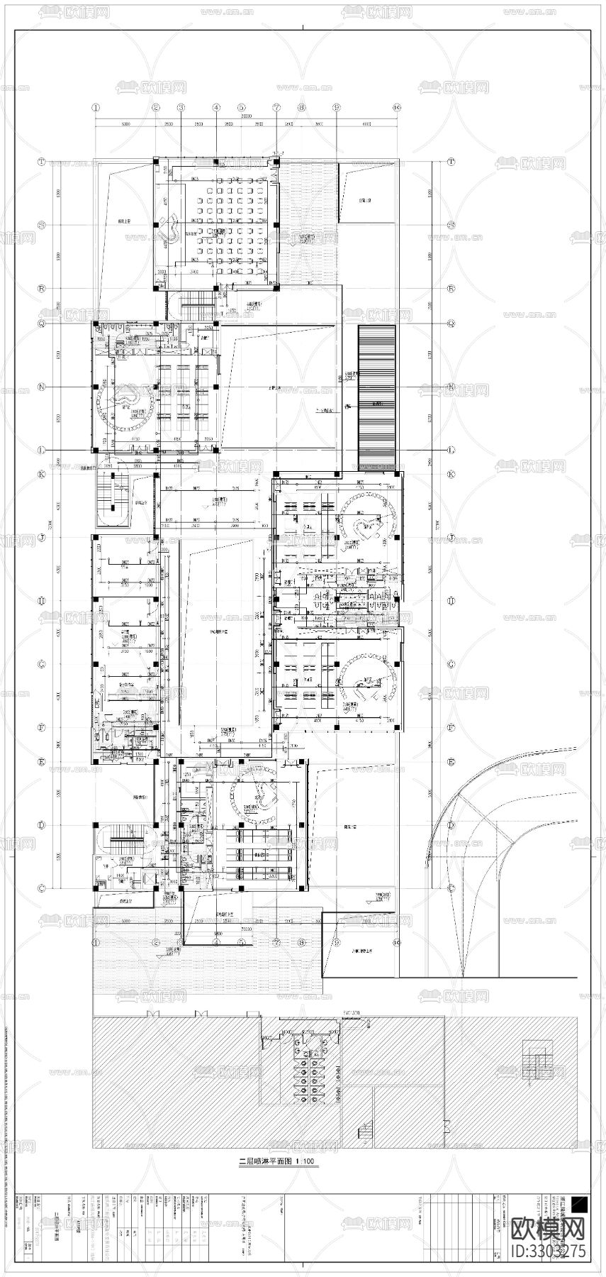 幼儿园给排水图CAD施工图下载（渲染图6）