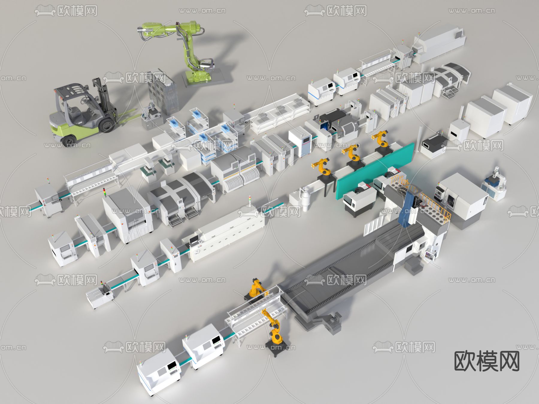 车间设备 工厂器材3d模型下载