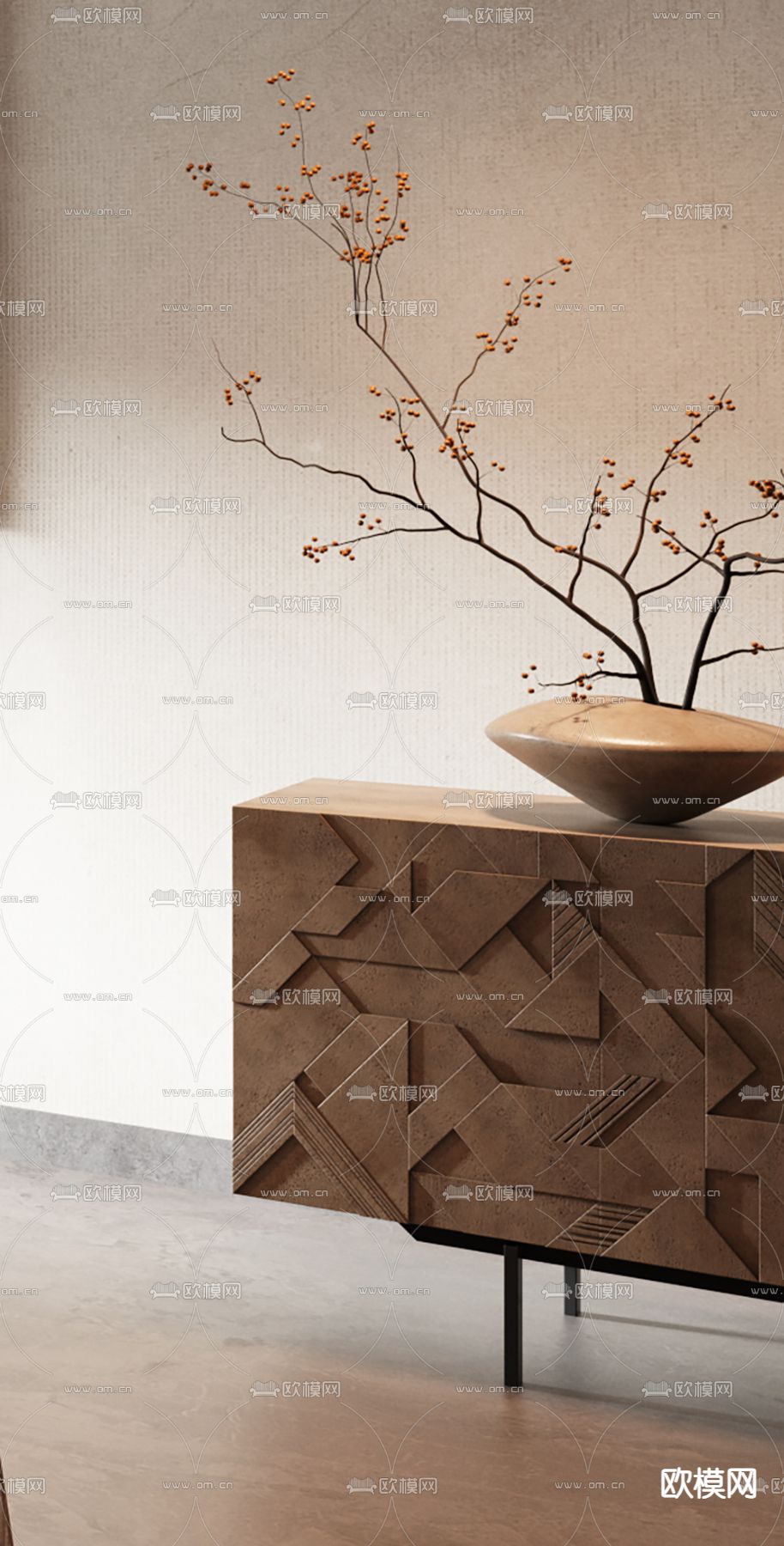 侘寂棋牌室su模型下载（渲染图2）