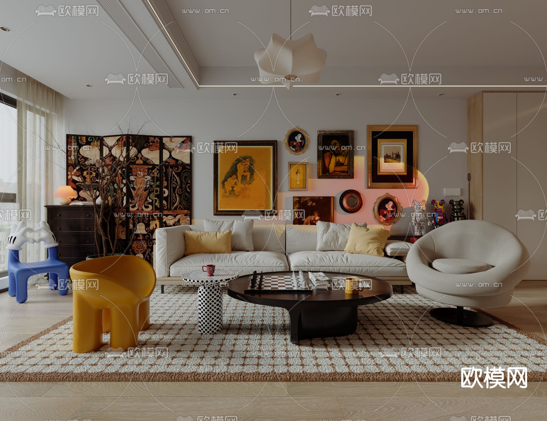 孟菲斯客餐厅3d模型下载（渲染图1）