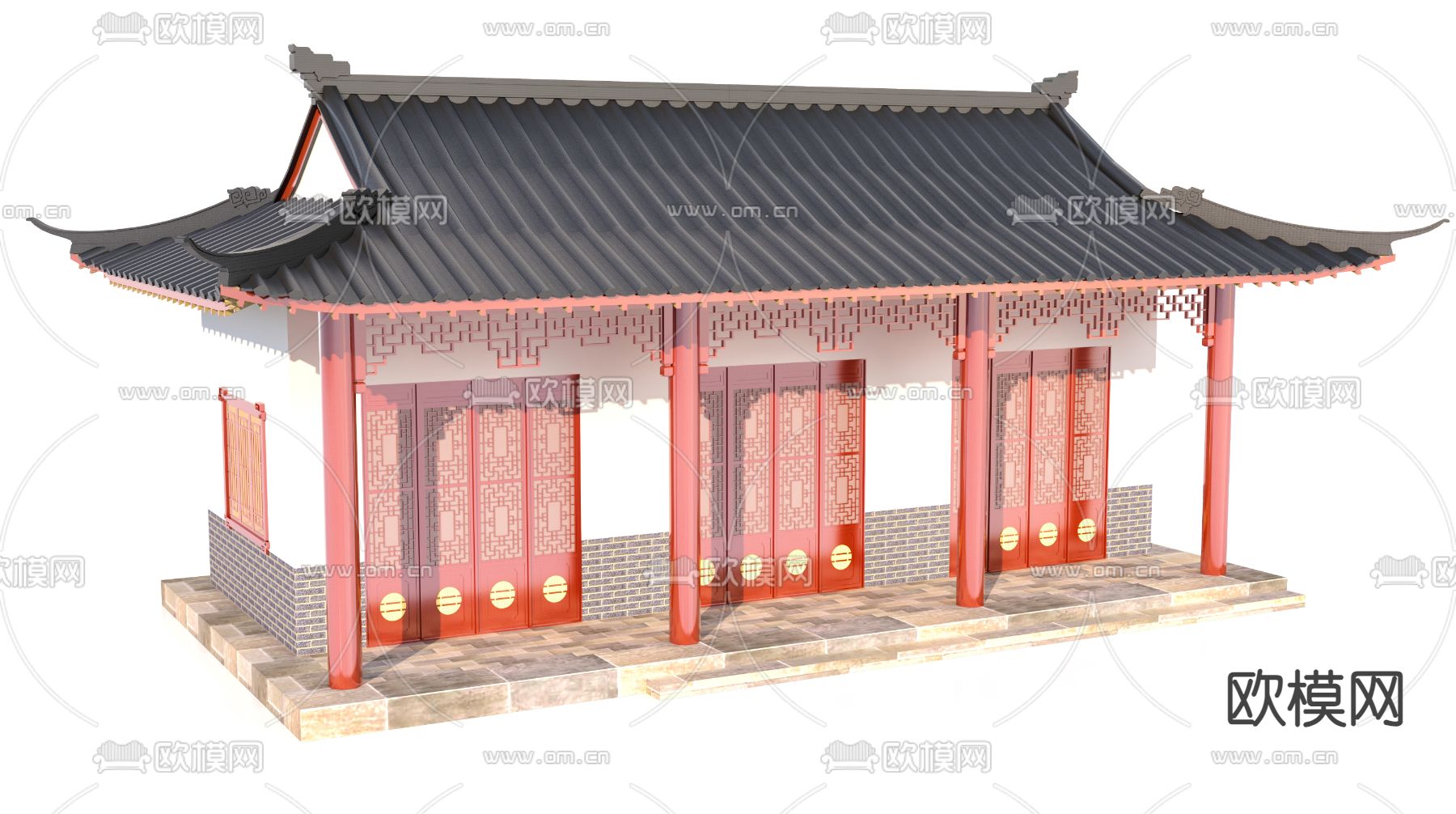 古建阁楼3d模型下载