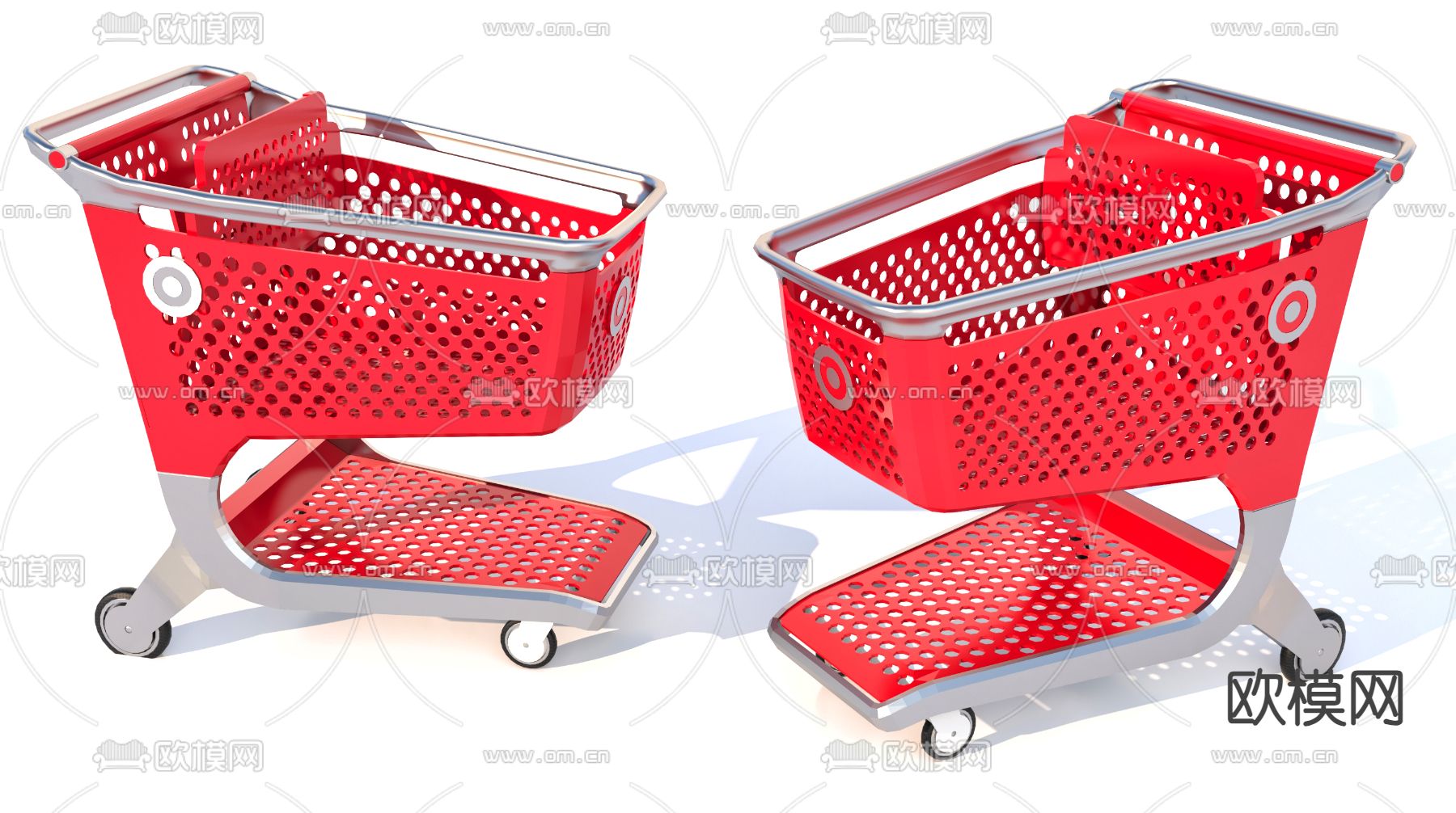 超市购物车 手推车3d模型下载