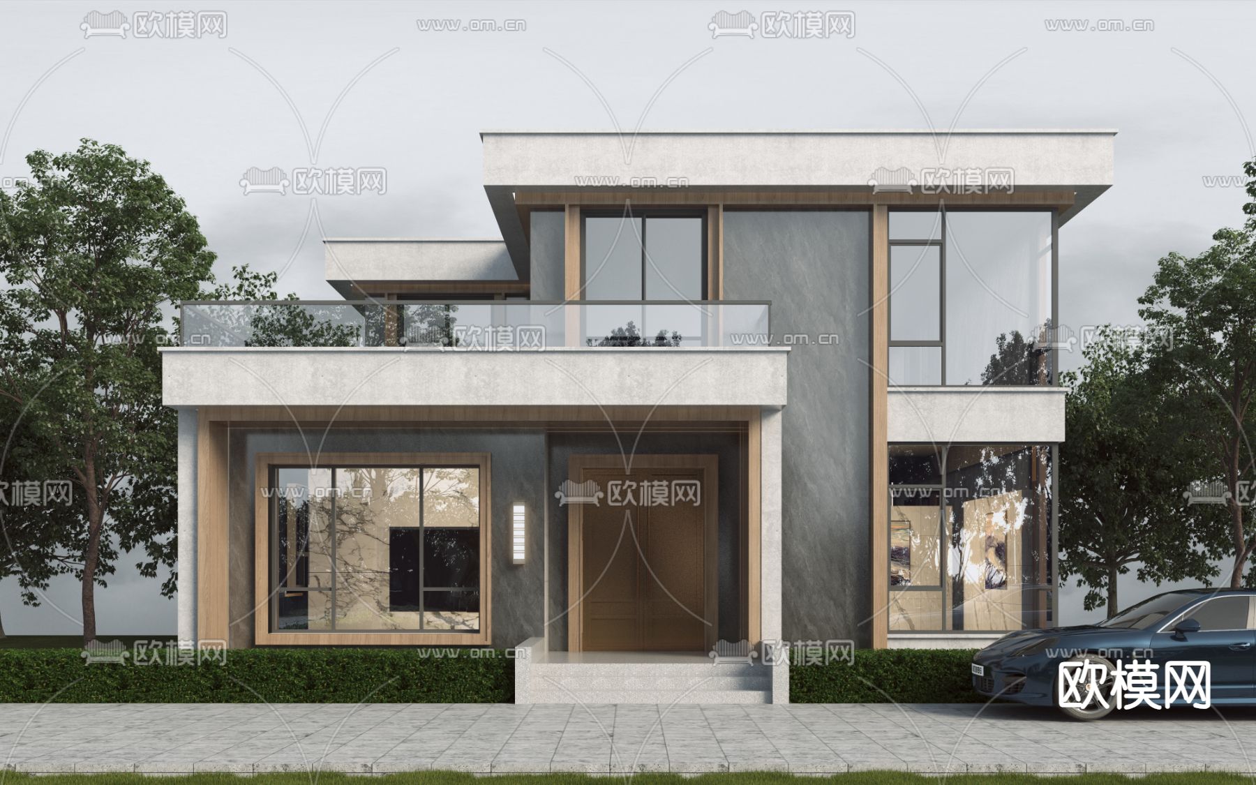 别墅外观3d模型下载
