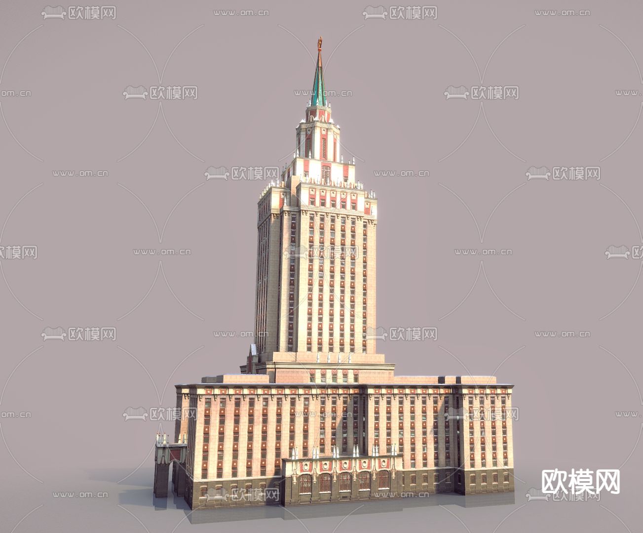 希尔顿 酒店建筑 单体建筑3d模型下载（渲染图2）