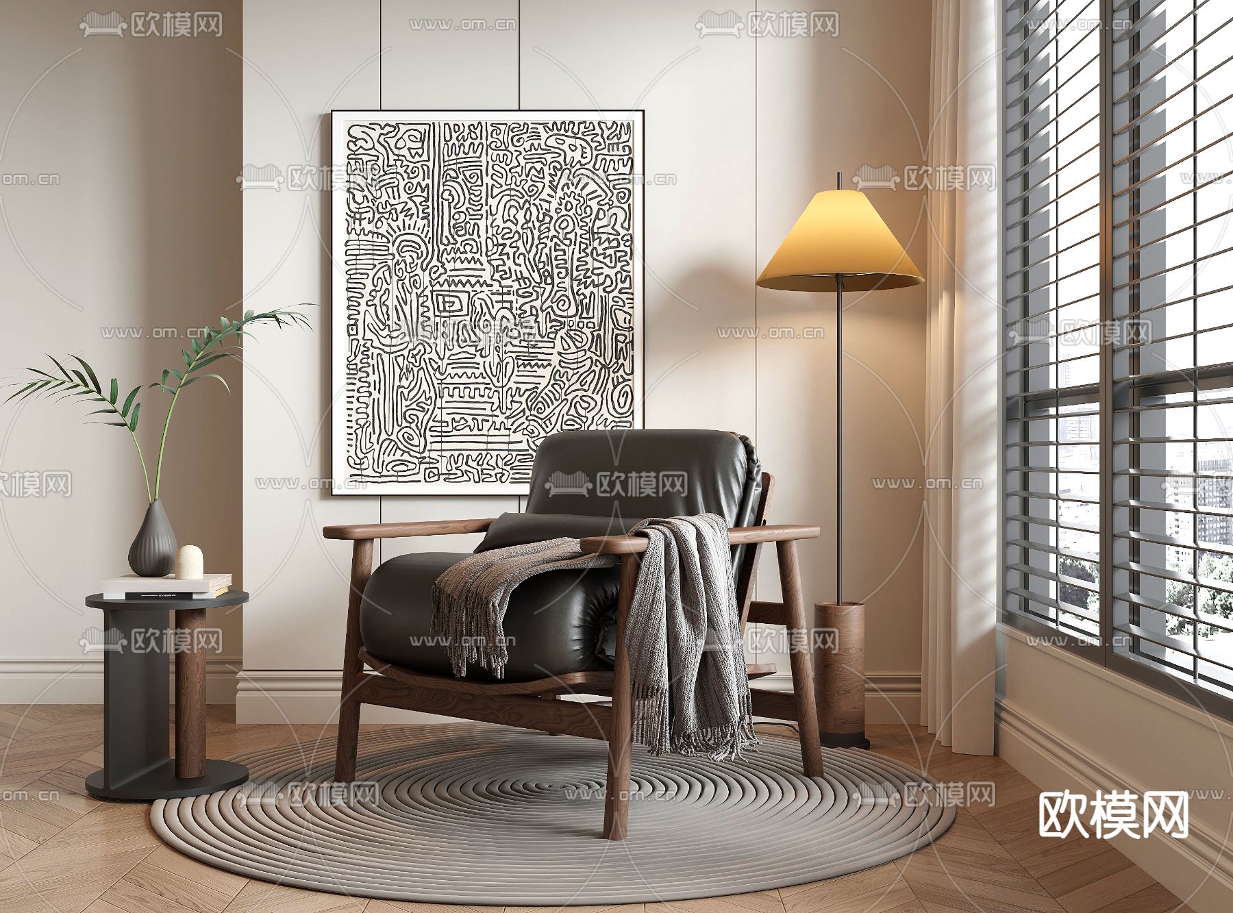 Minotti 椅子 休闲椅3d模型下载