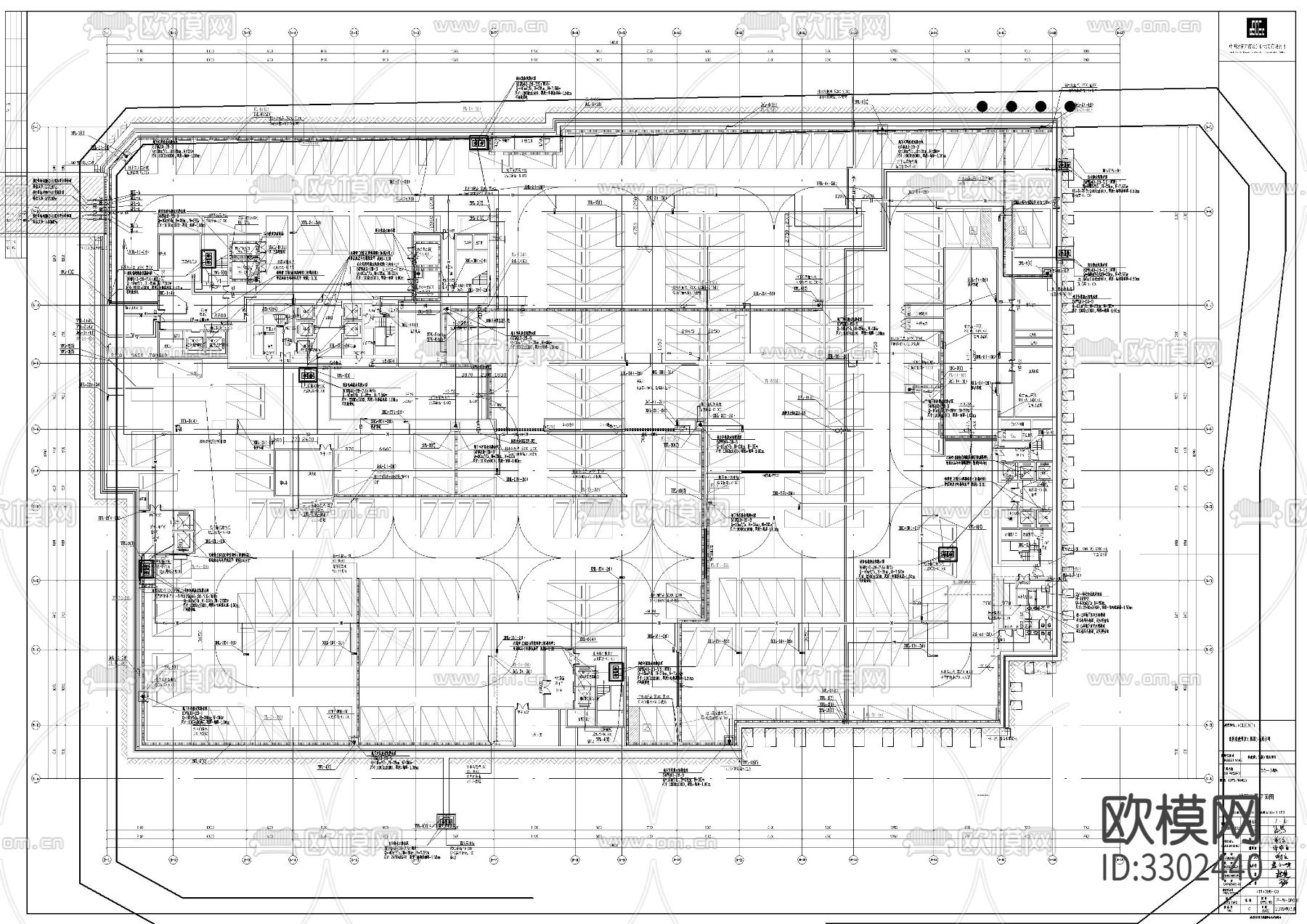 高层公建给排水cad施工图下载（渲染图1）