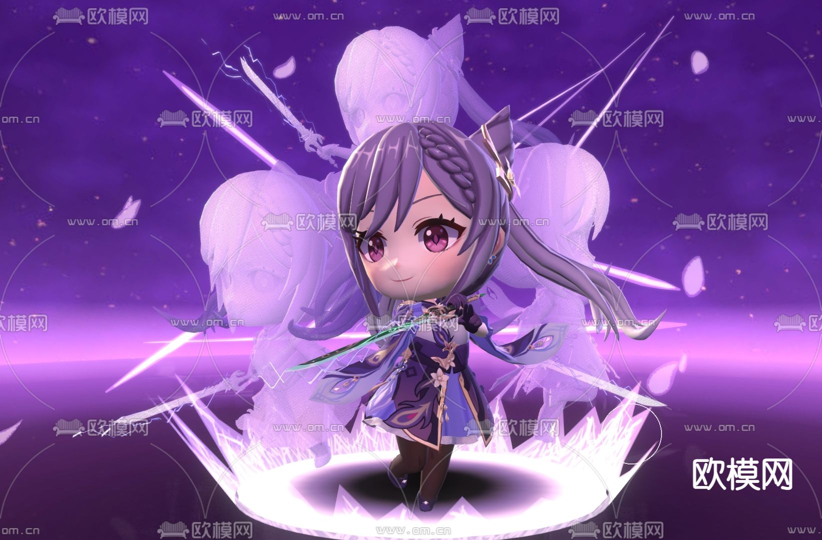 二次元手办 可爱玩偶 Q版手办su模型下载（渲染图3）