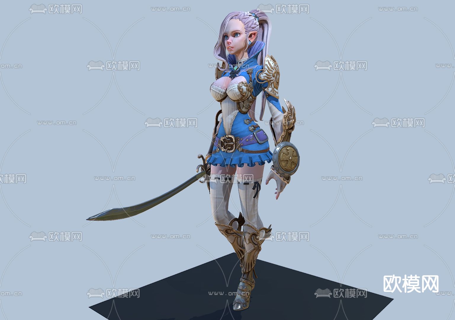 二次元手办 游戏人物 可爱人物 动漫人物3d模型下载（渲染图2）