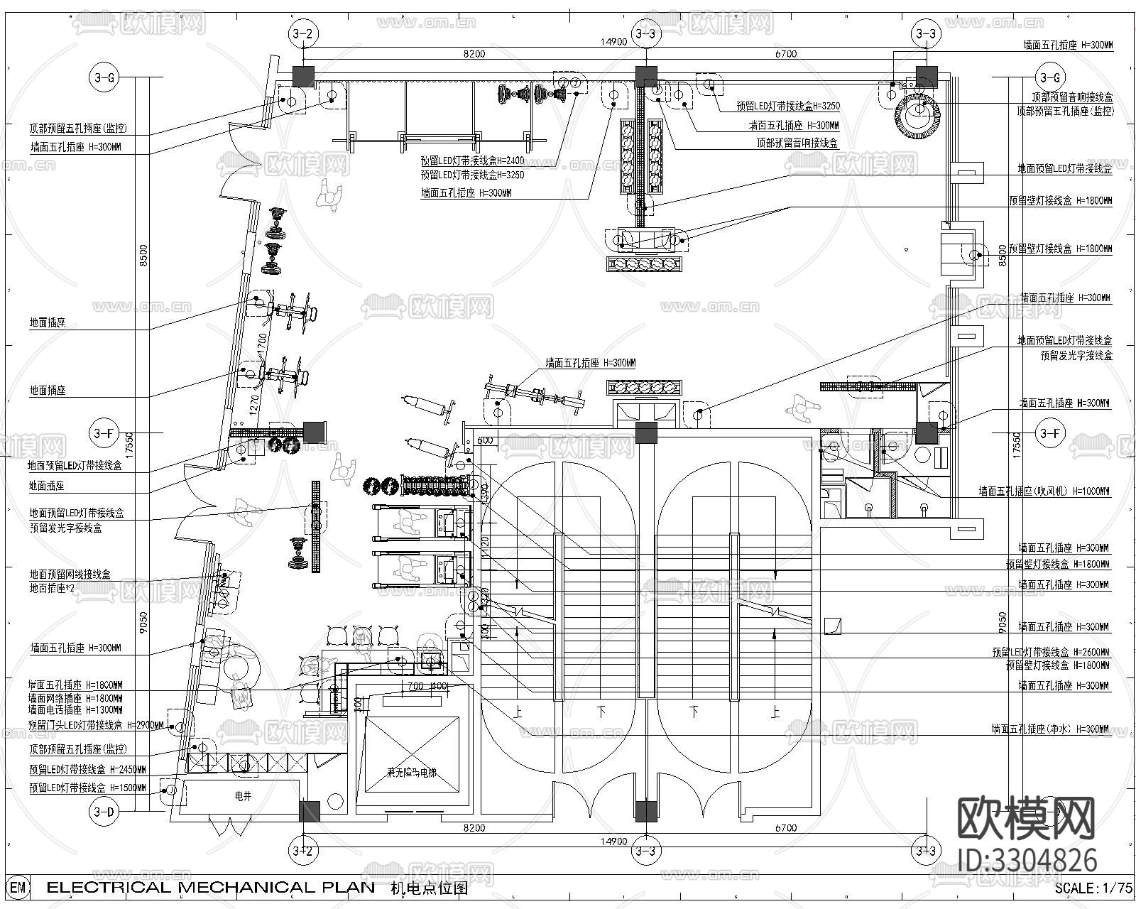 健身房CAD施工图下载（渲染图7）