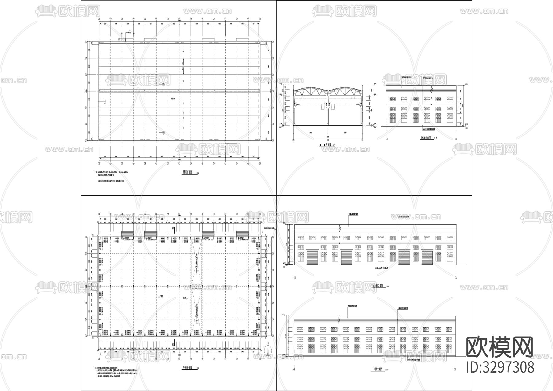 67工厂建筑cad施工图下载