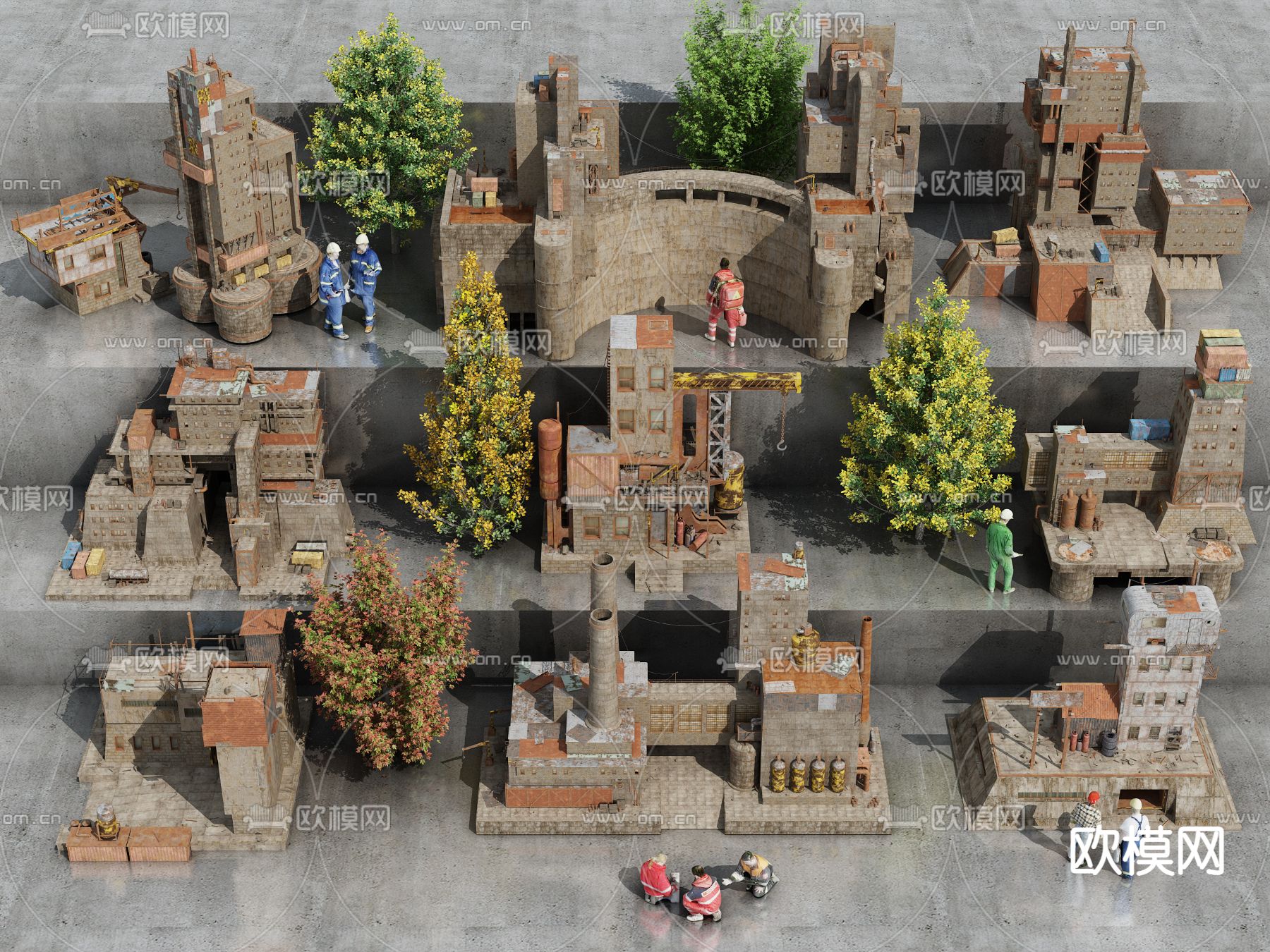 战后废墟 废墟3d模型下载