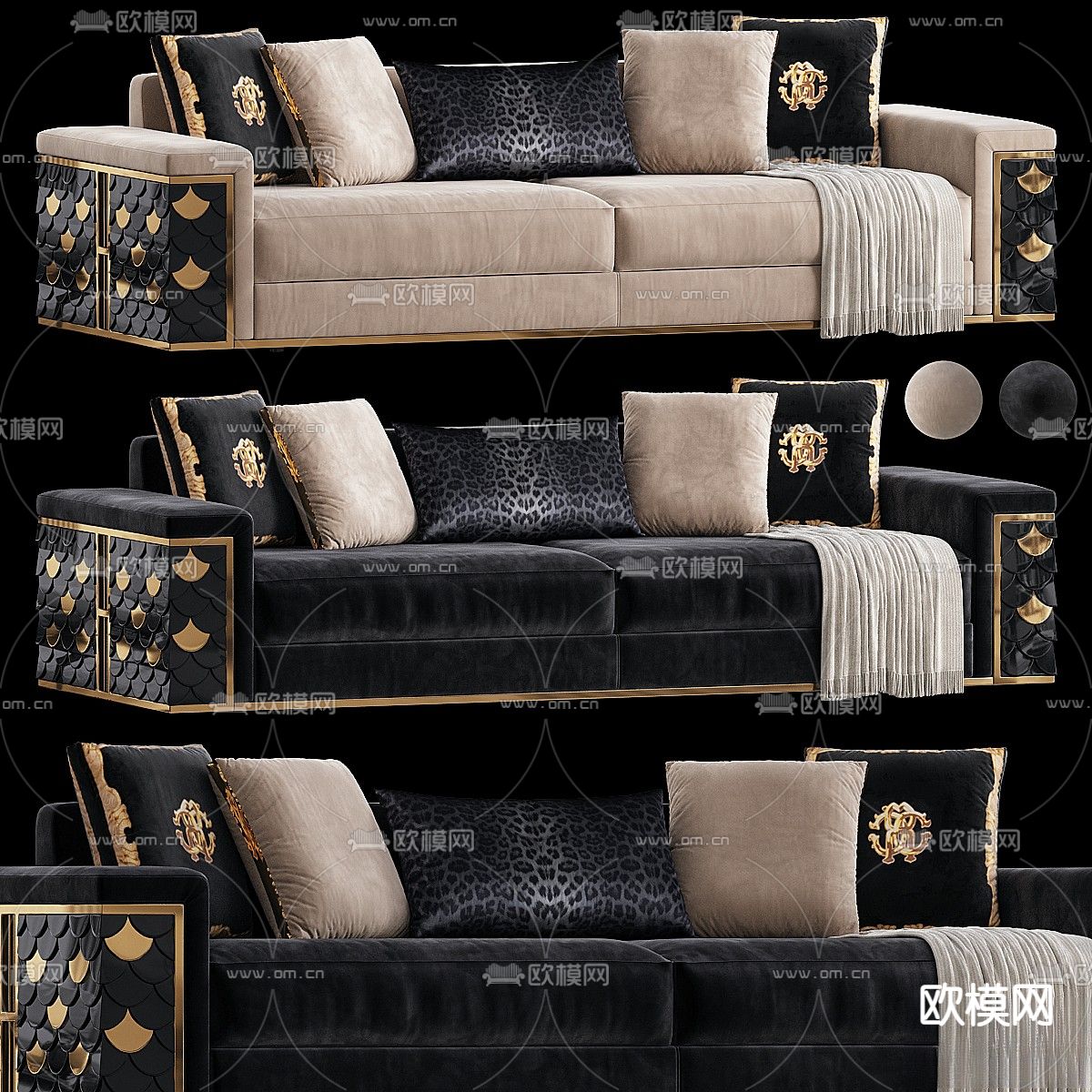 Prens 后现代沙发 双人沙发3d模型下载（渲染图1）