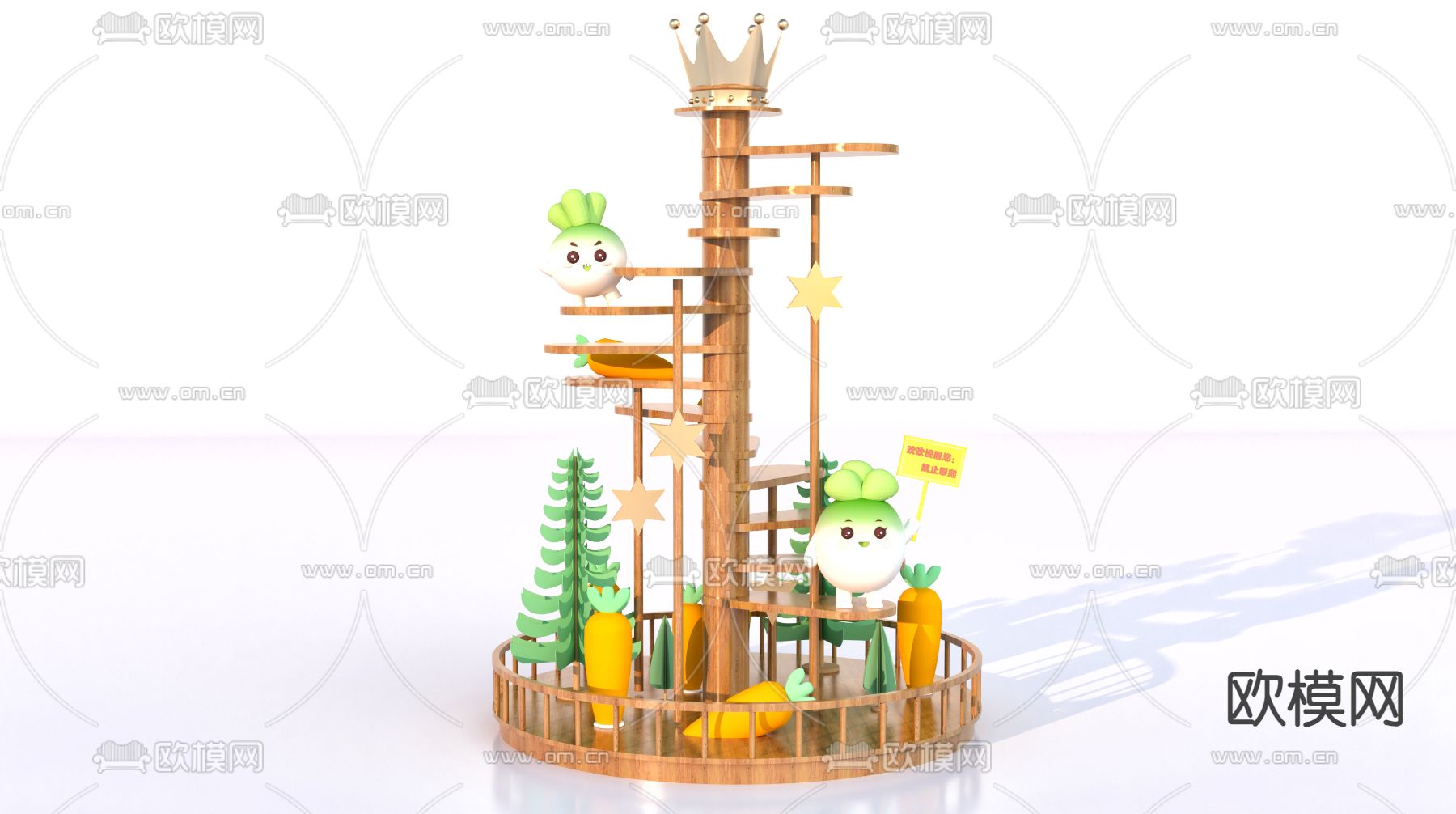 商场美陈 卡通美陈3d模型下载