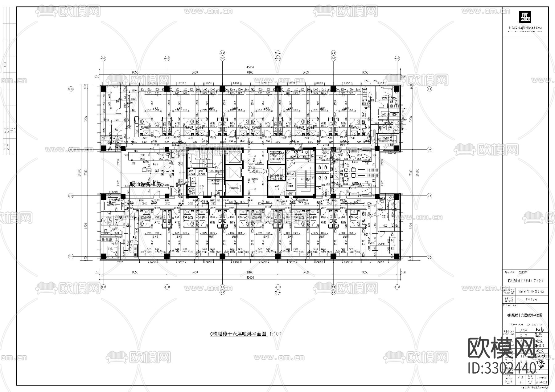高层公建给排水cad施工图下载（渲染图4）