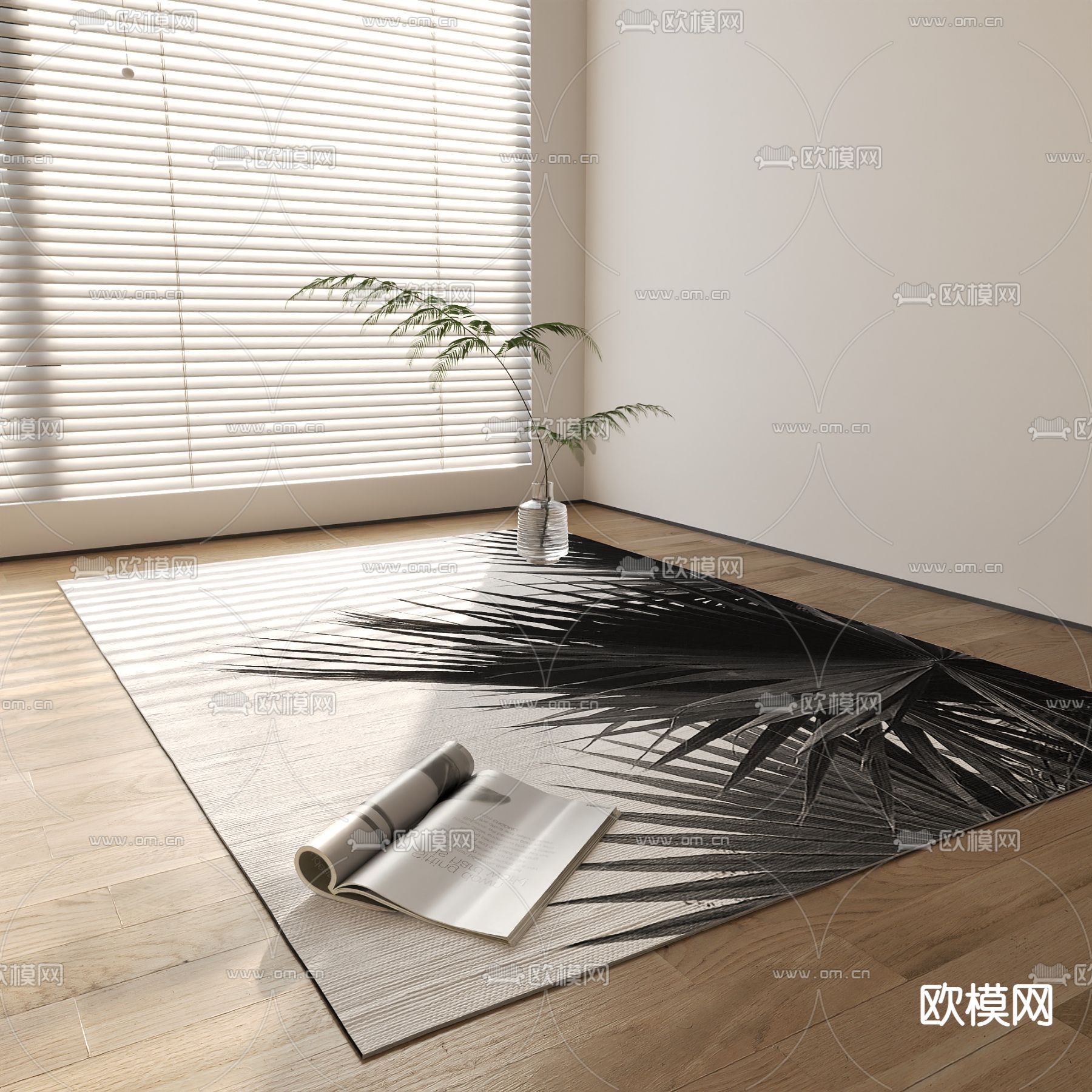 现代地毯3d模型下载