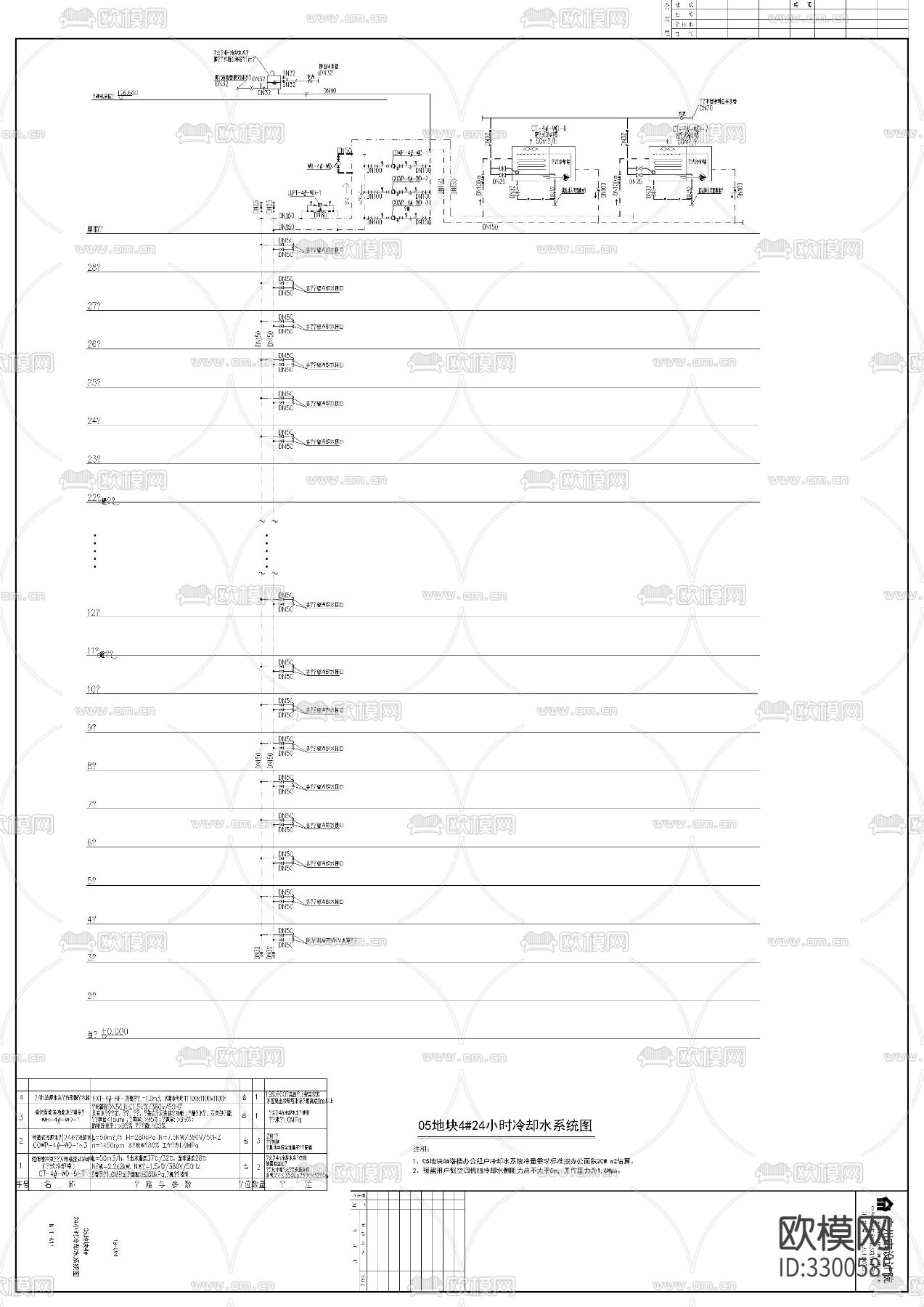 高层办公楼暖通cad施工图下载（渲染图4）