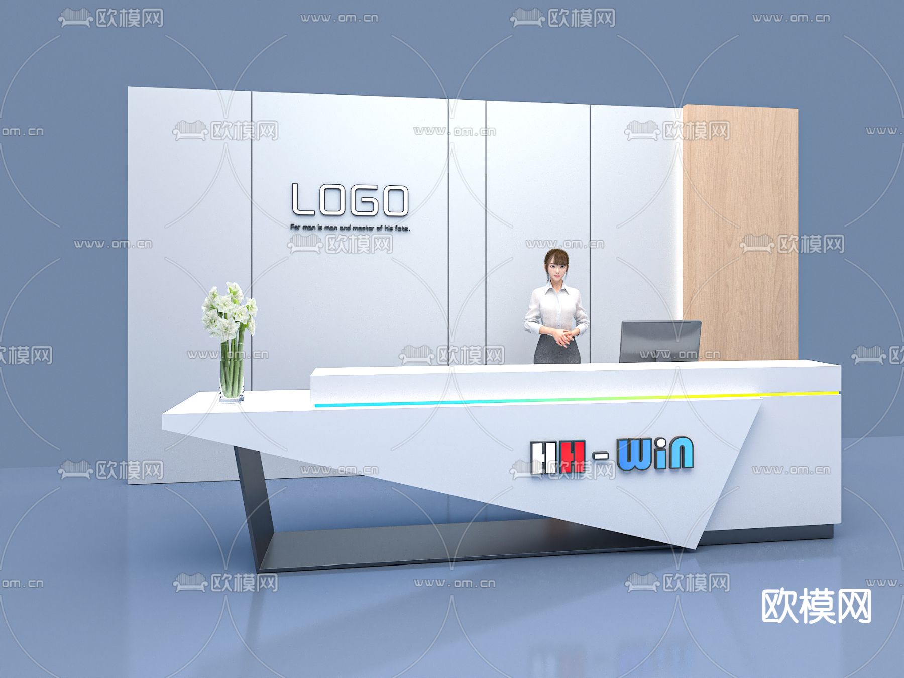 前台 接待台 吧台3d模型下载