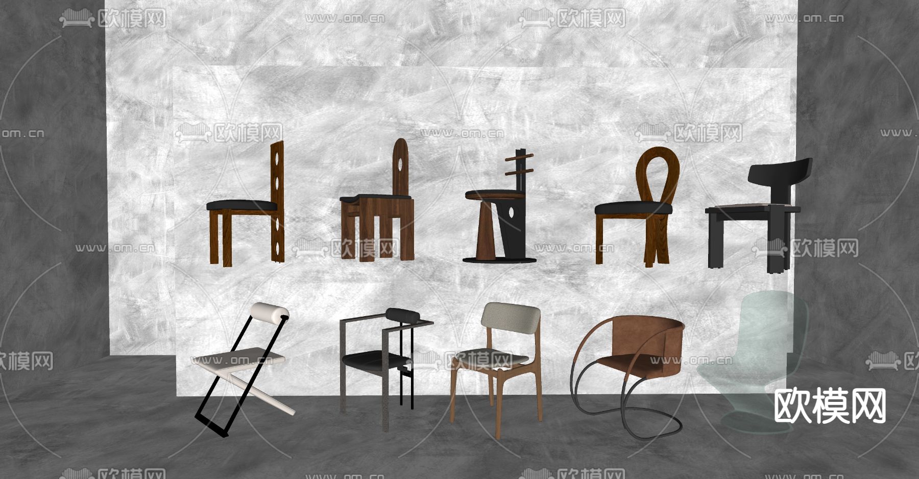 餐椅 单椅su模型下载（渲染图1）