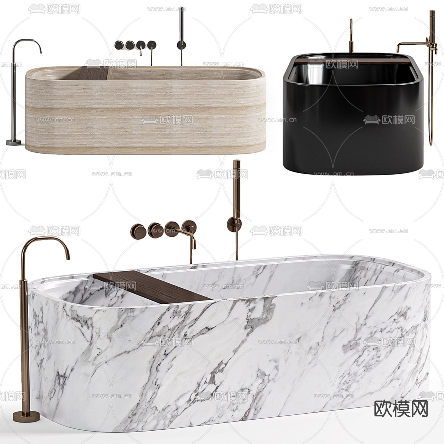 大理石浴缸su模型下载（渲染图2）