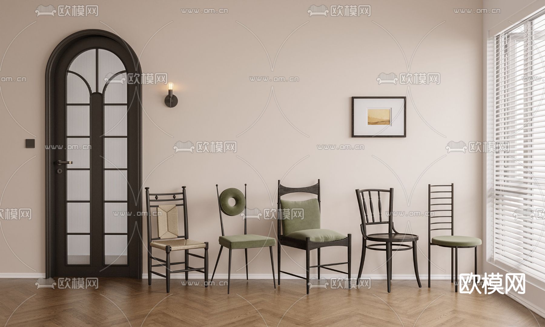 法式椅子 餐椅 单椅3d模型下载