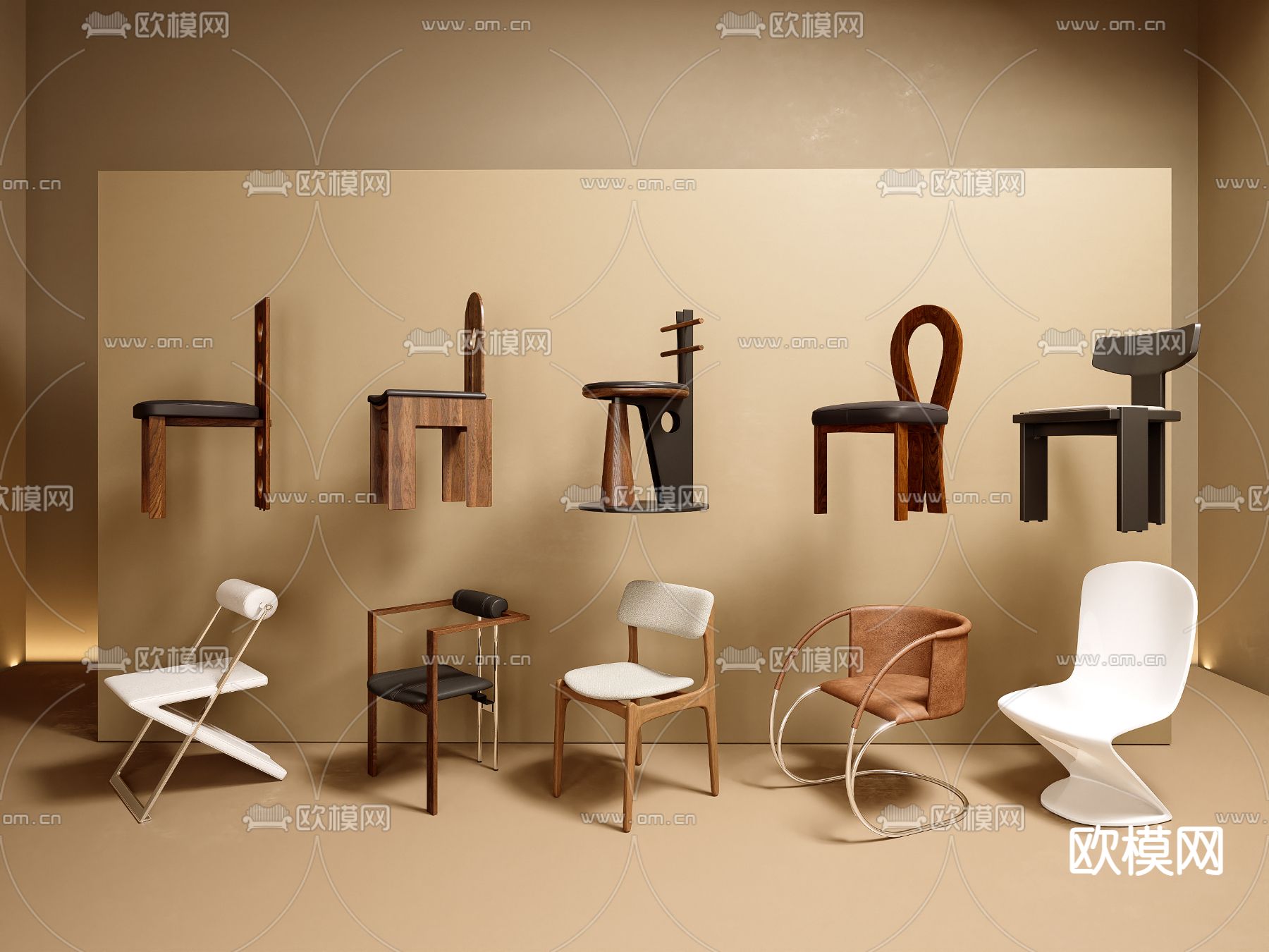 餐椅 单椅su模型下载（渲染图2）