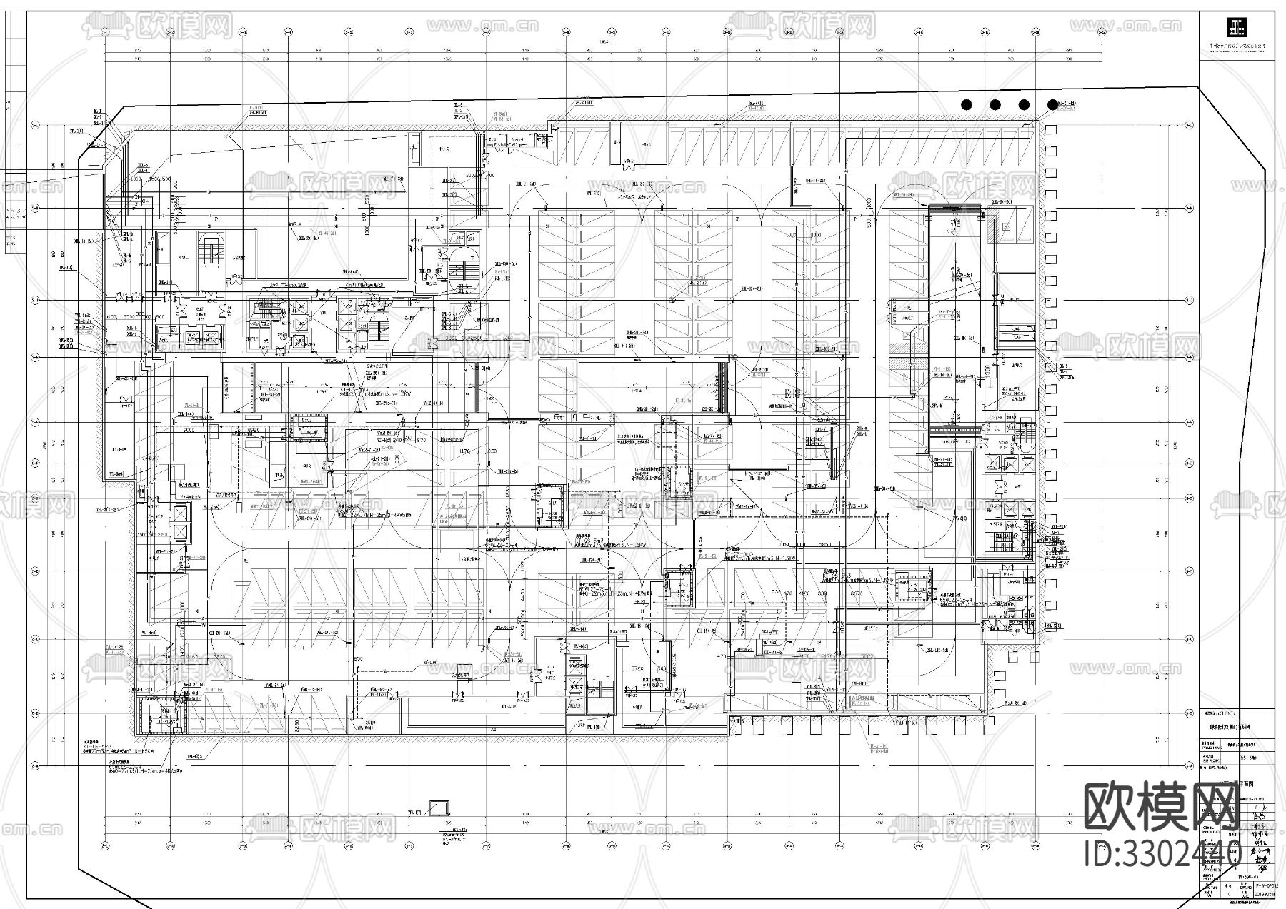高层公建给排水cad施工图下载（渲染图2）