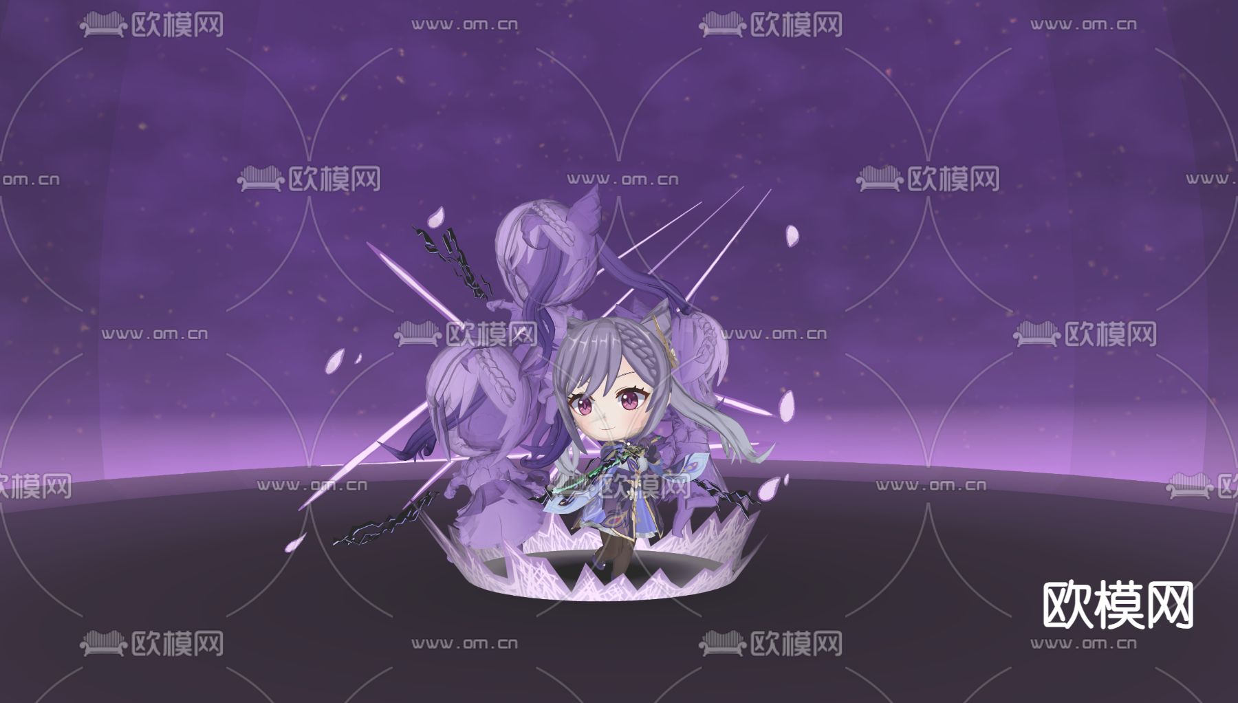 二次元手办 可爱玩偶 Q版手办su模型下载（渲染图1）