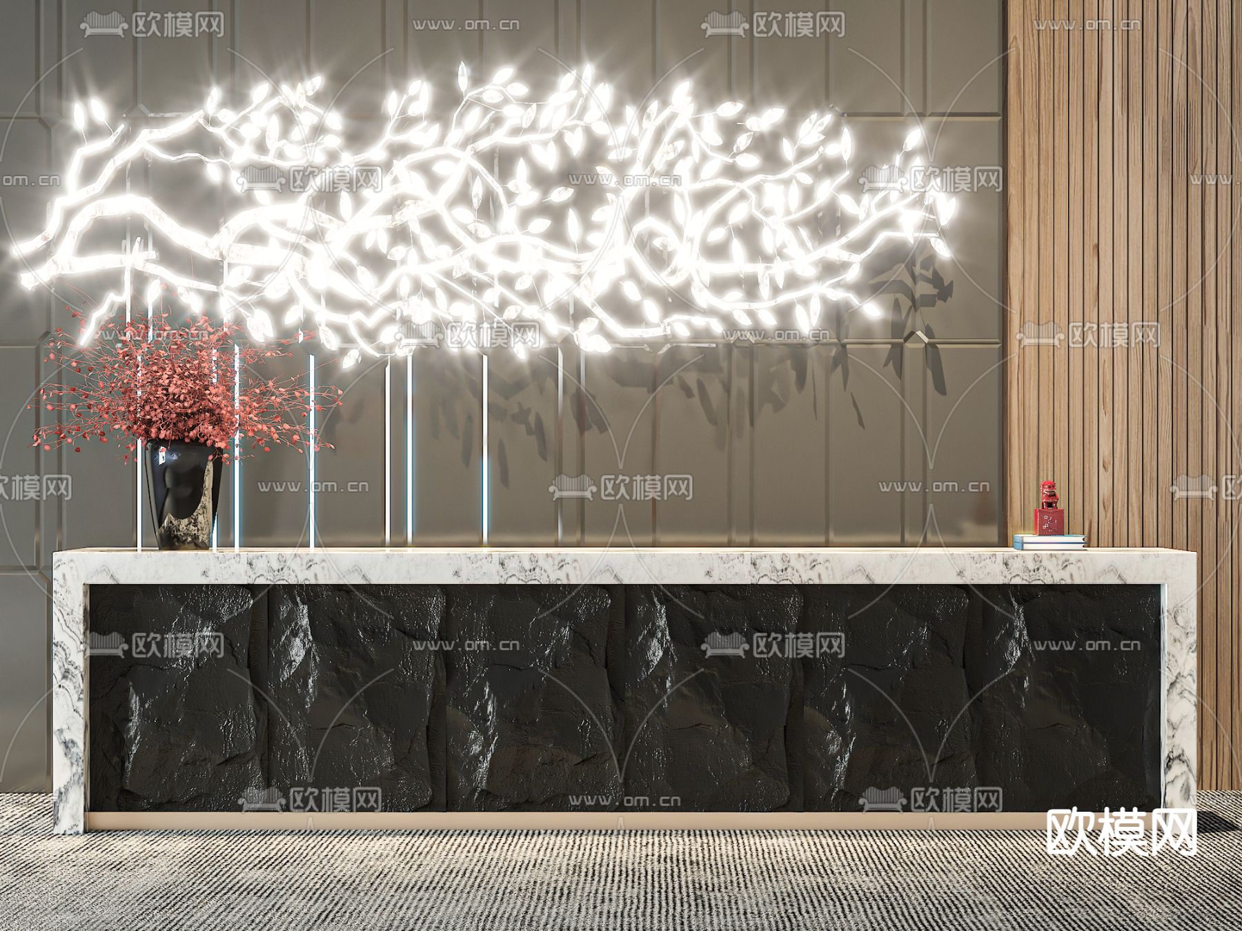 前台 服务台 接待台3d模型下载