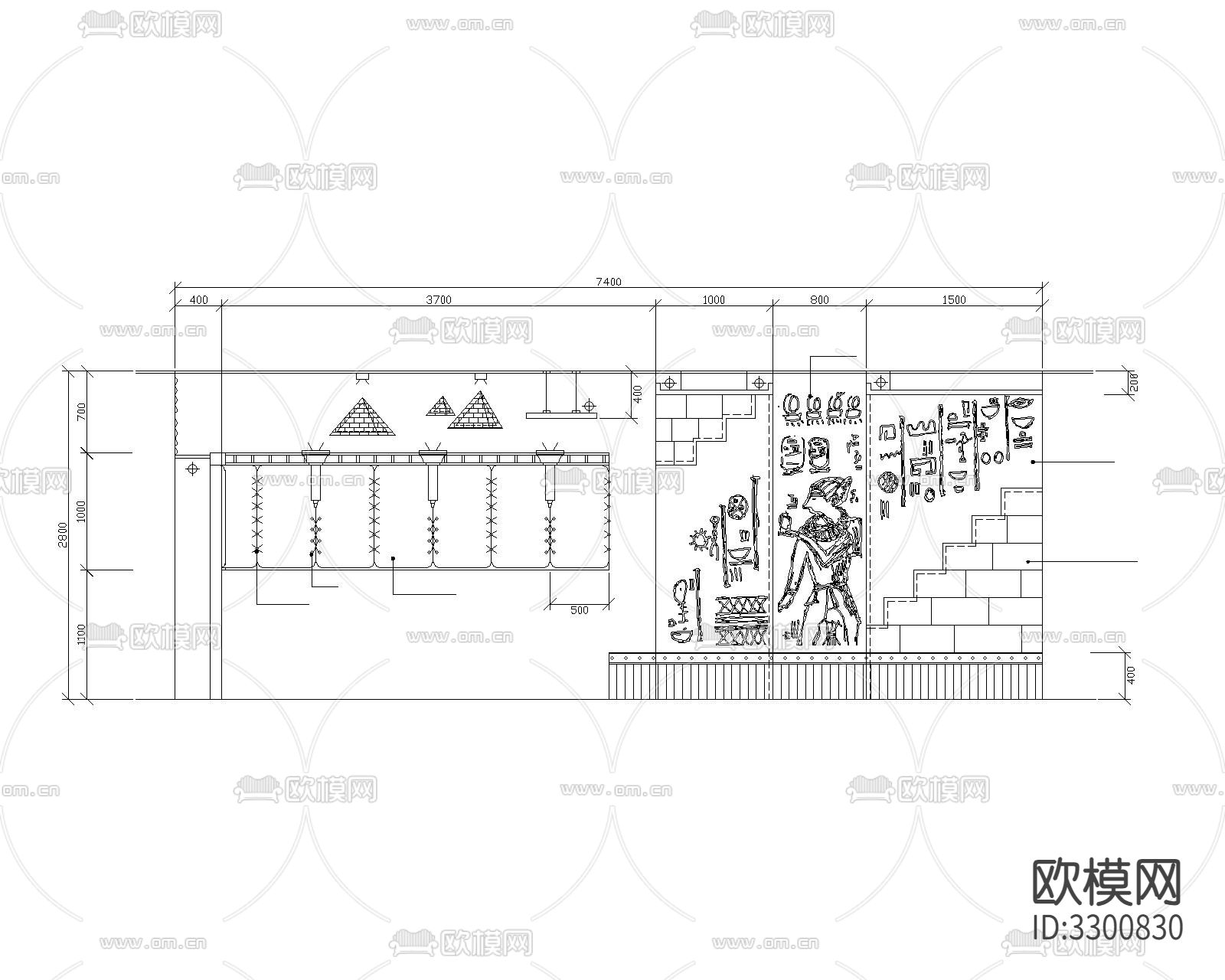 102套深化节点，家装工装cad施工图下载（渲染图4）