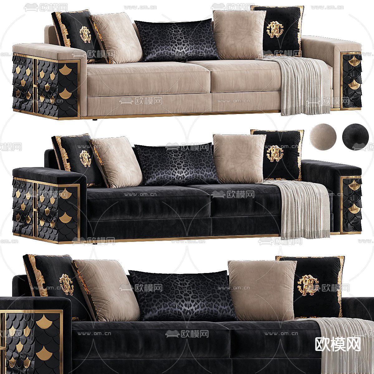 Prens 后现代沙发 双人沙发3d模型下载（渲染图2）