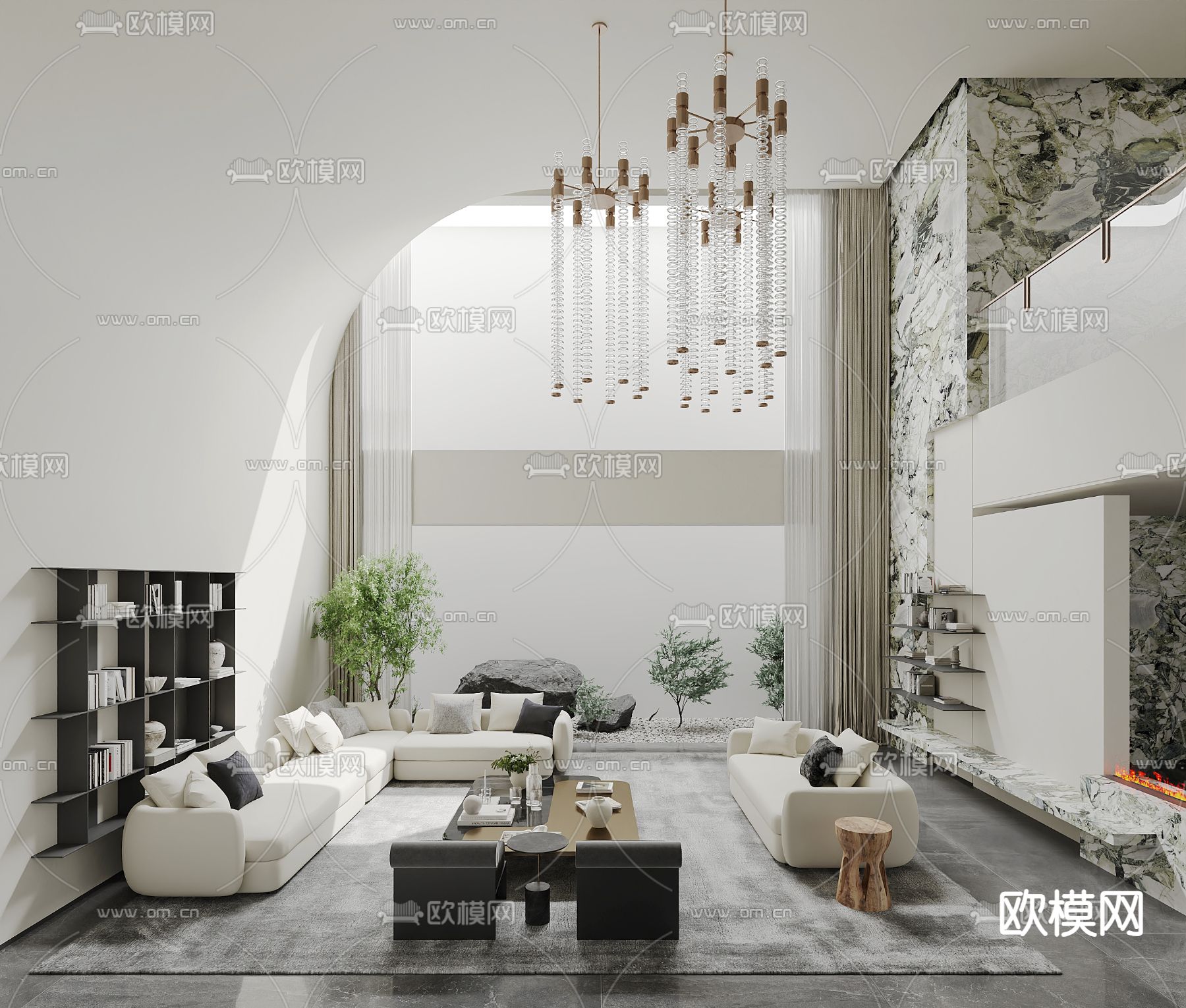 别墅大堂 地下室客厅3d模型下载