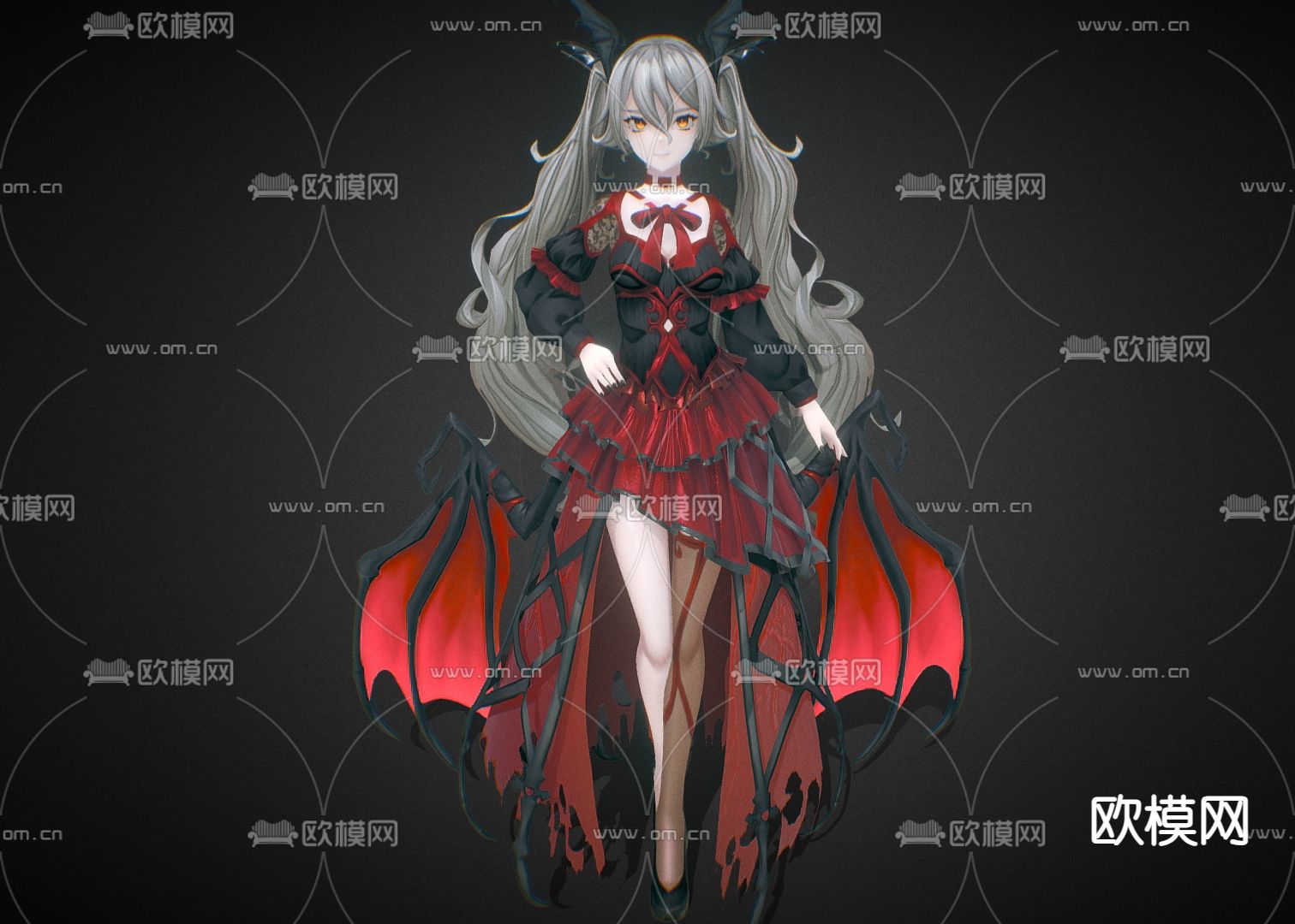 二次元人物 可爱女孩 动漫女生3d模型下载（渲染图2）