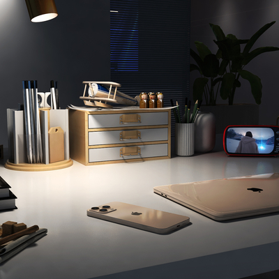  办公桌面 电子产品 笔筒su模型 