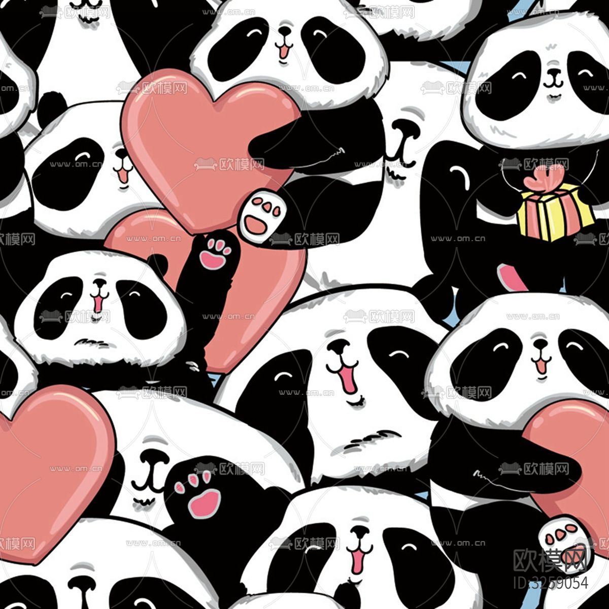 儿童房卡通壁纸贴图下载（渲染图2）