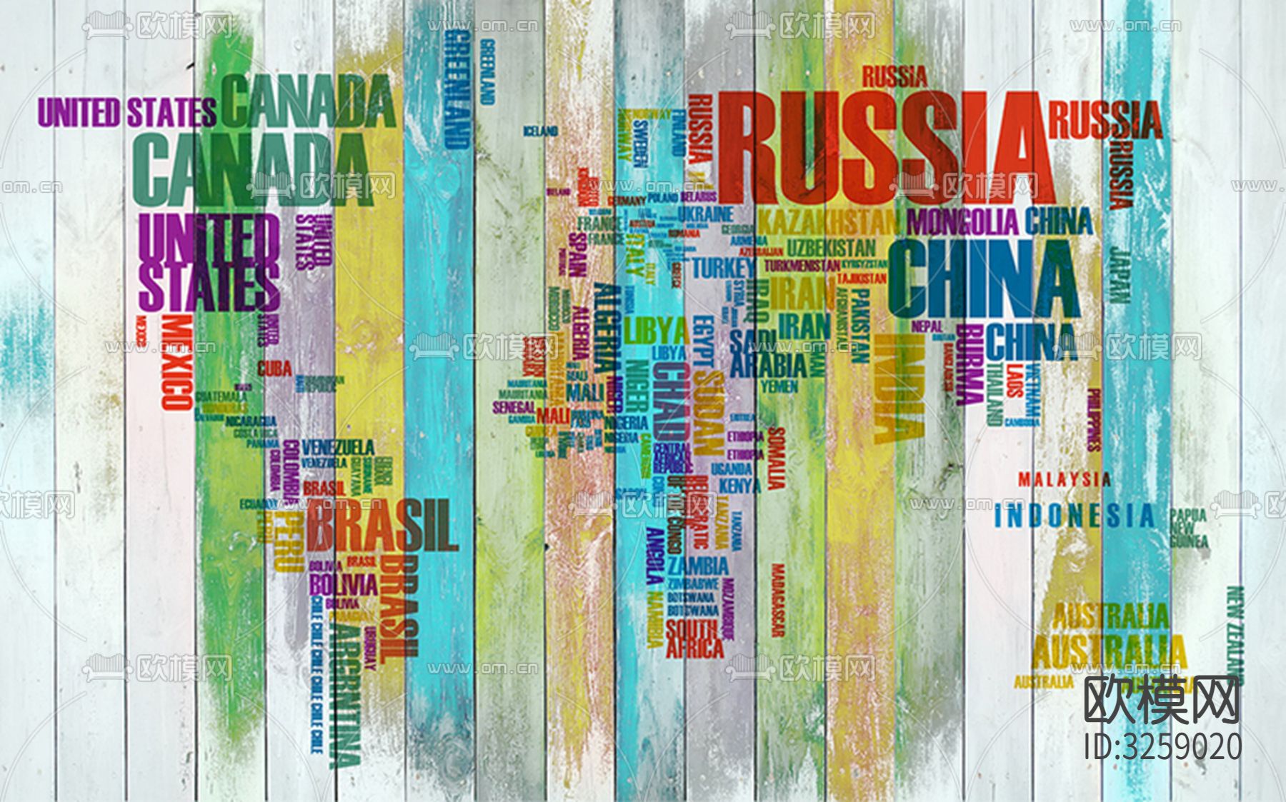 儿童房卡通壁纸贴图下载（渲染图8）