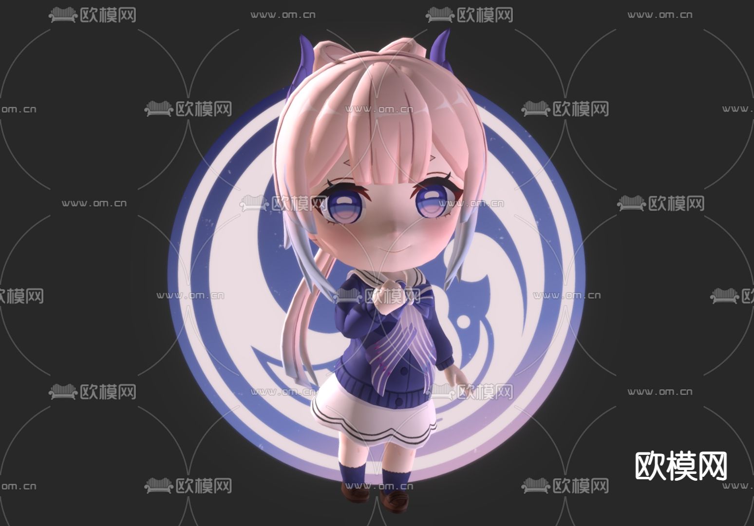 二次元手办 可爱玩偶 Q版手办su模型下载（渲染图2）