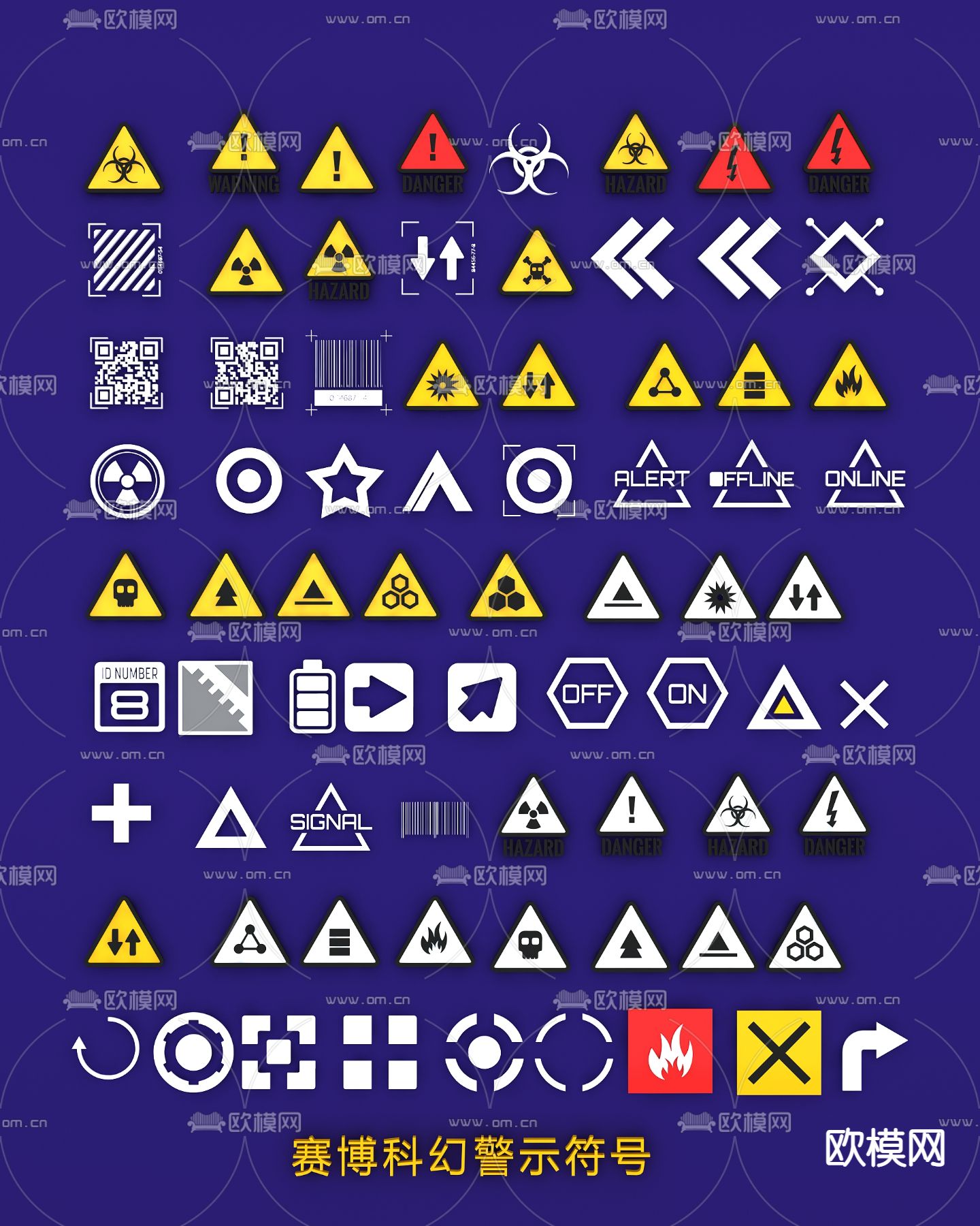 警示图案标语 标题3d模型下载