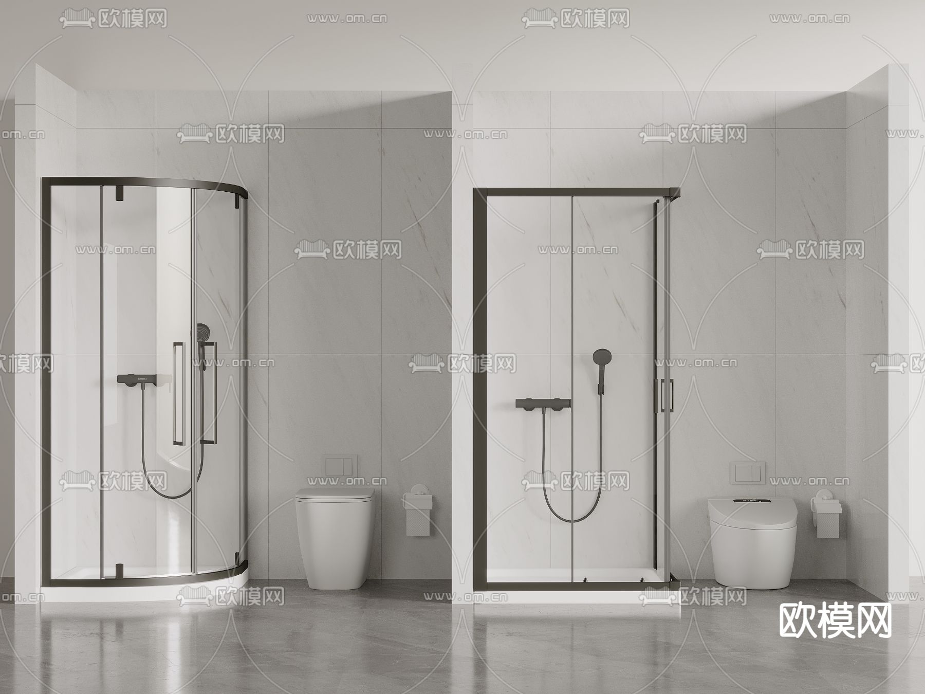 淋浴房 冲凉房 马桶3d模型下载